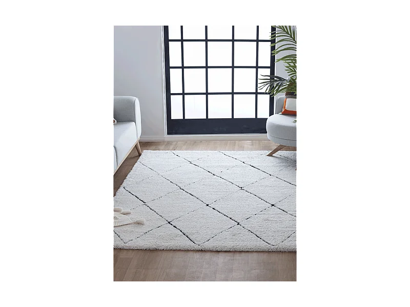 Tapis berbère shaggy - MARRAKECH 260 Noir 160*230