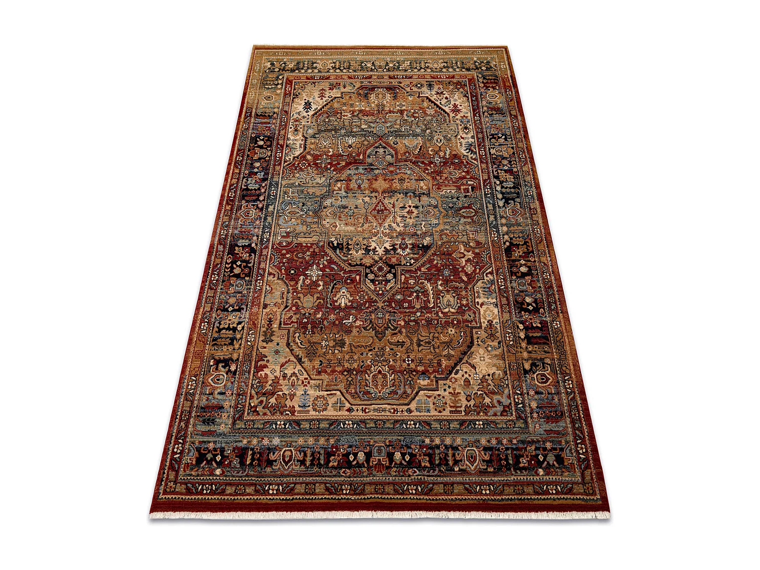 Dywan KESHAN Frędzle, Ornament orientalny 7518/53528 beż / granat 250x340 cm