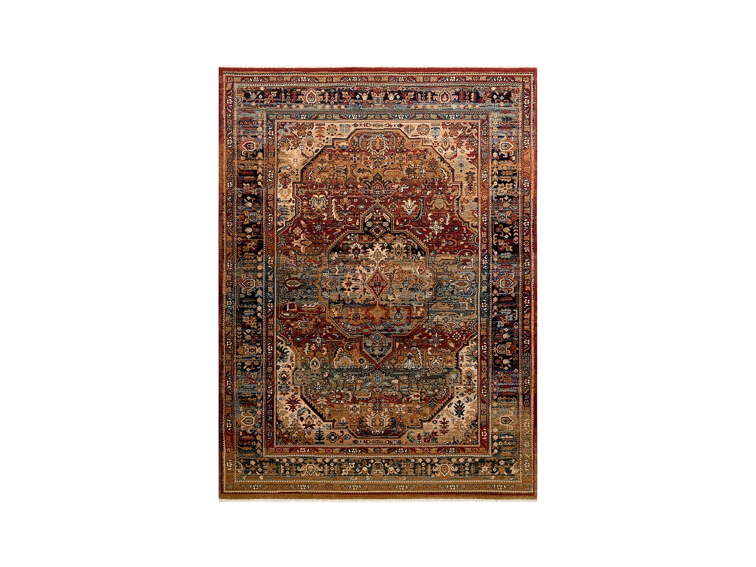 Teppich Wolle KESHAN Franse, Ornament orientalisch 7518/53528 beige /  250x340 cm