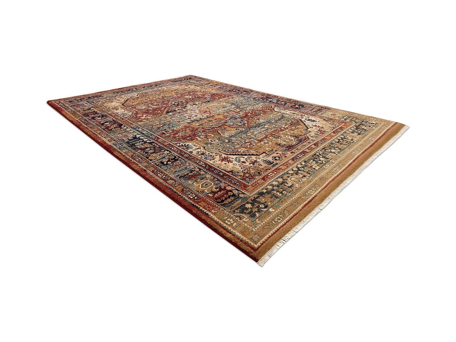 Teppich Wolle KESHAN Franse, Ornament orientalisch 7518/53528 beige /  250x340 cm