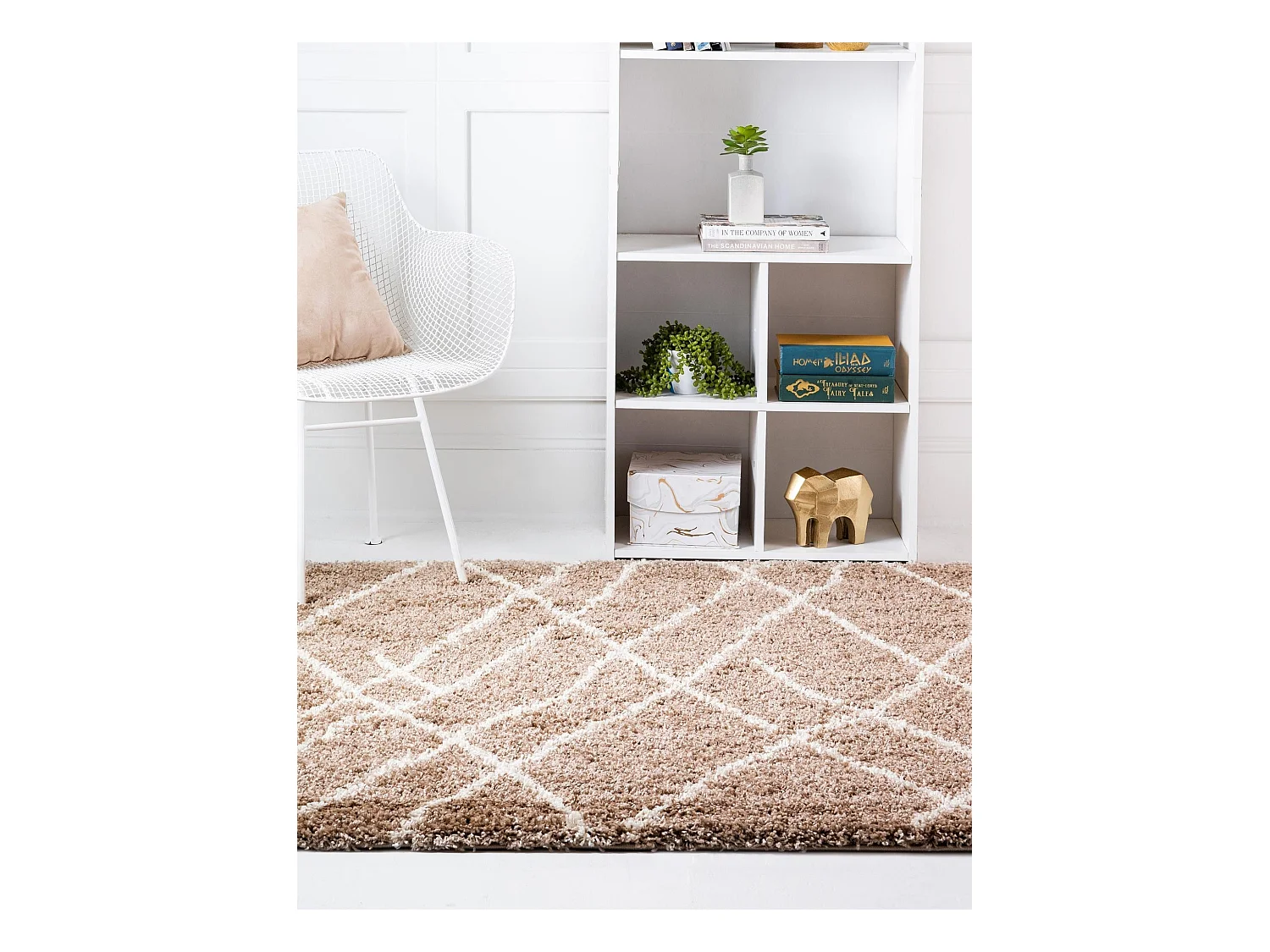 Tapis shaggy 125x125 Marron Lachen Fence