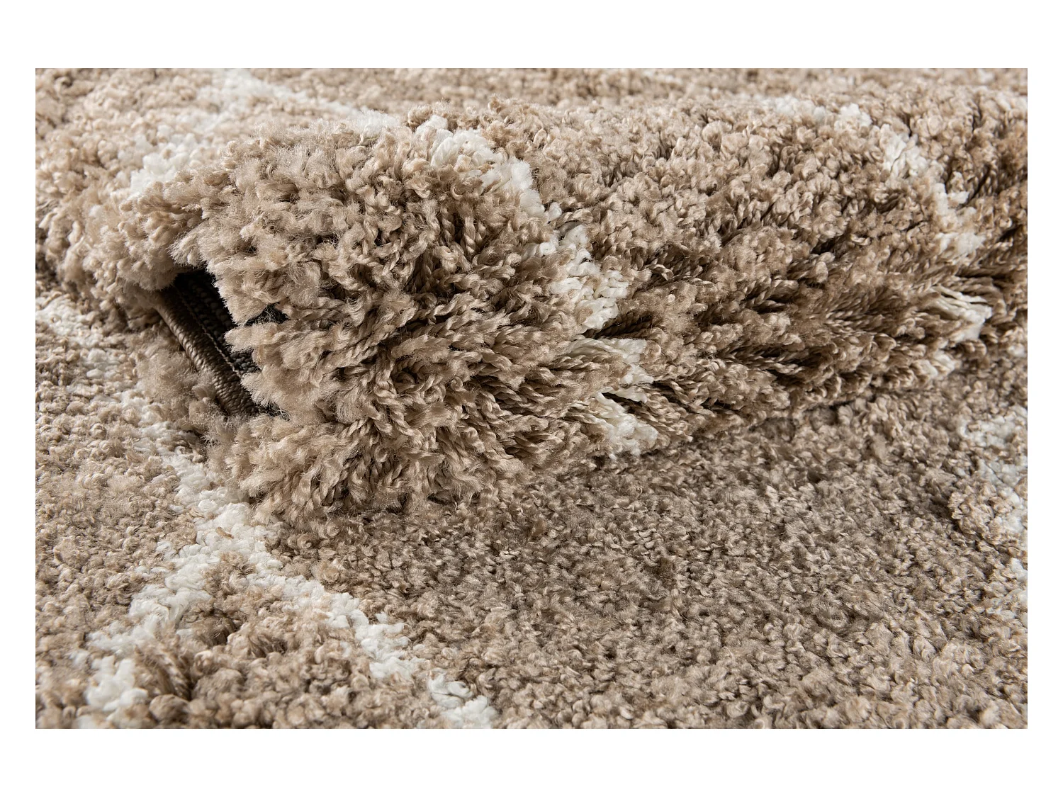 Tapis shaggy 125x125 Marron Lachen Fence