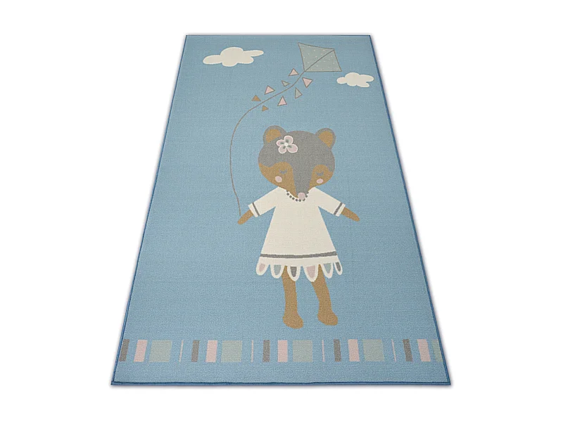 Teppich für Kinder LOKO Maus blau Antirutsch  120x170 cm