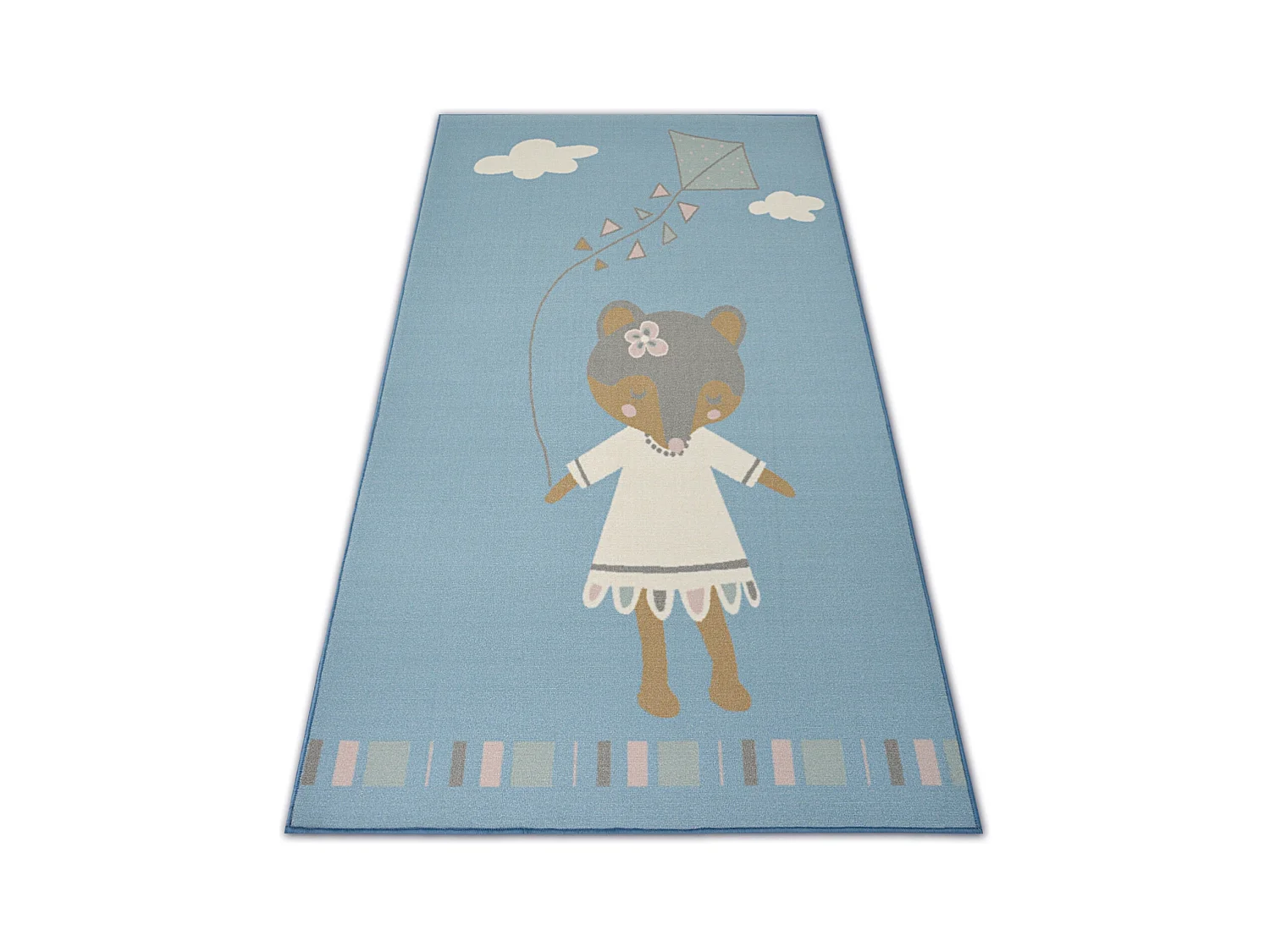 TAPIS d`enfant LOKO Petite Souris bleu antidérapant 120x170 cm