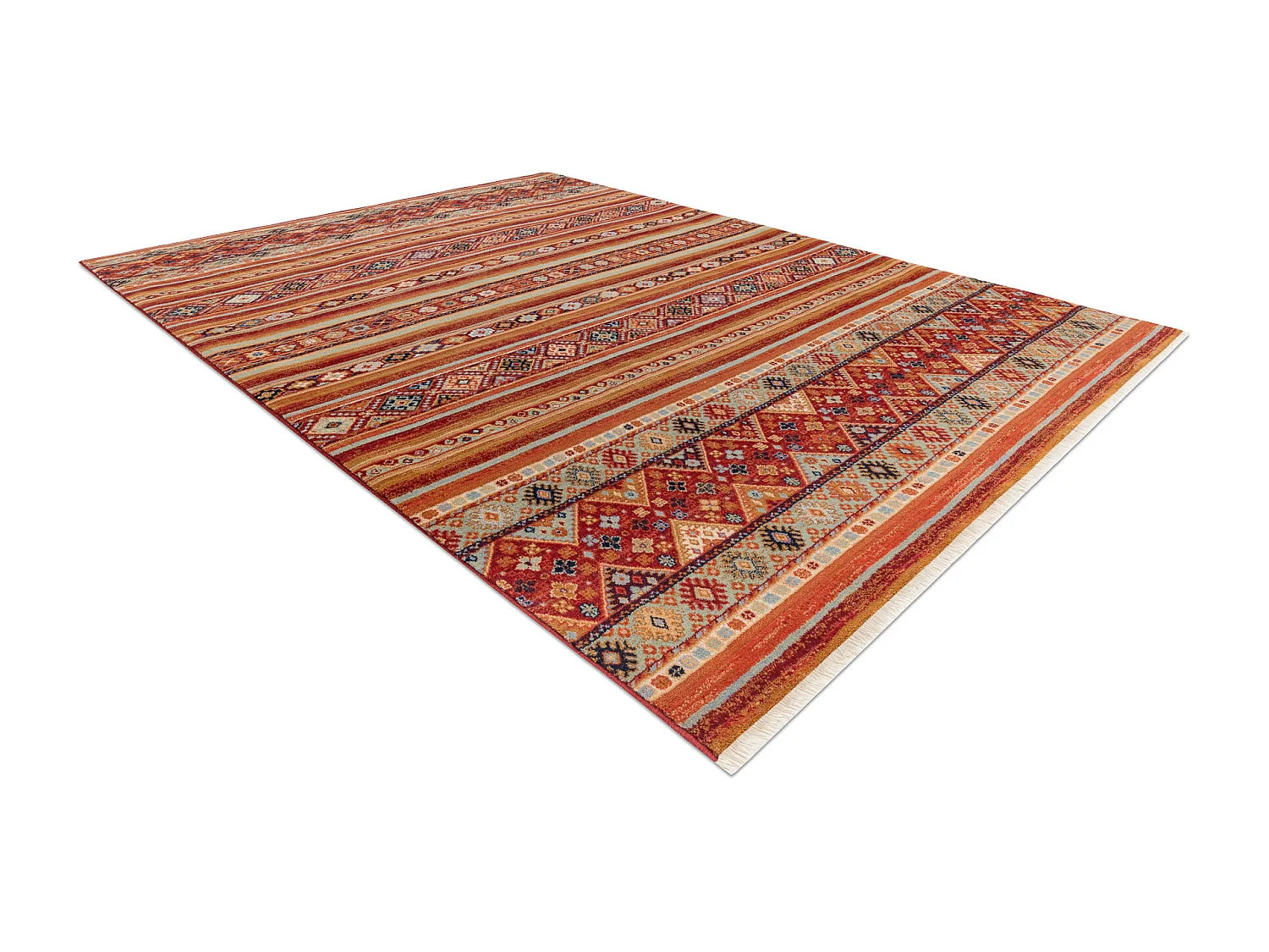 Tapis KESHAN franges, oriental 7685/53578 terre cuite 250x340 cm