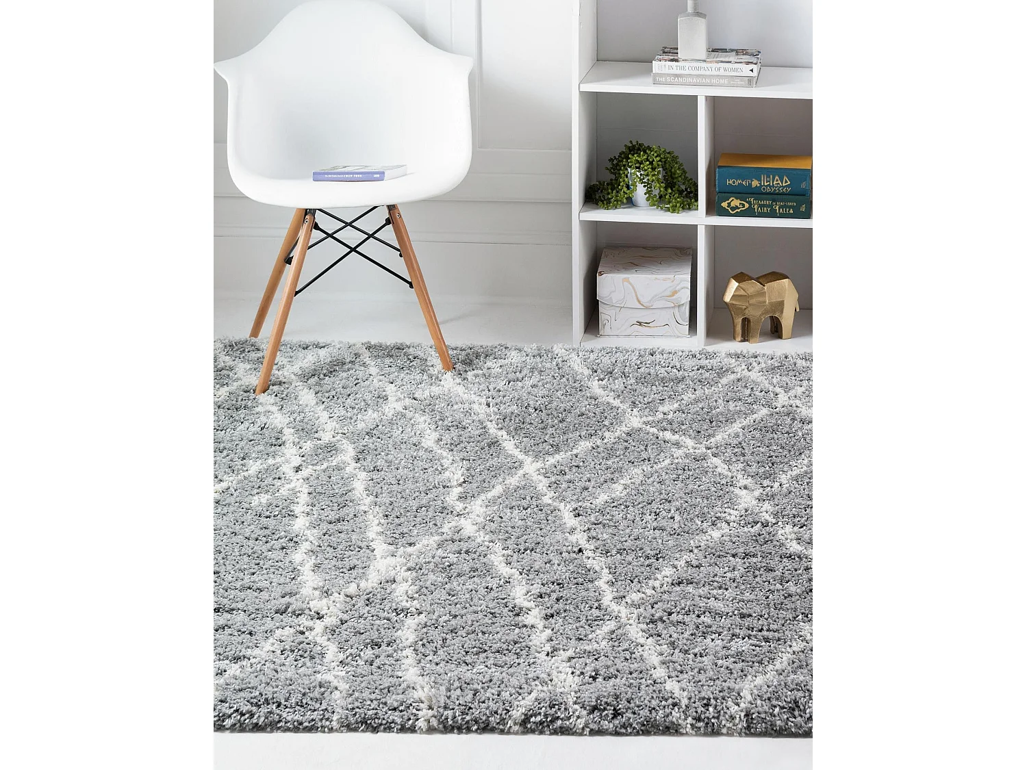 Tapis shaggy 125x125 Gris Lachen Fence