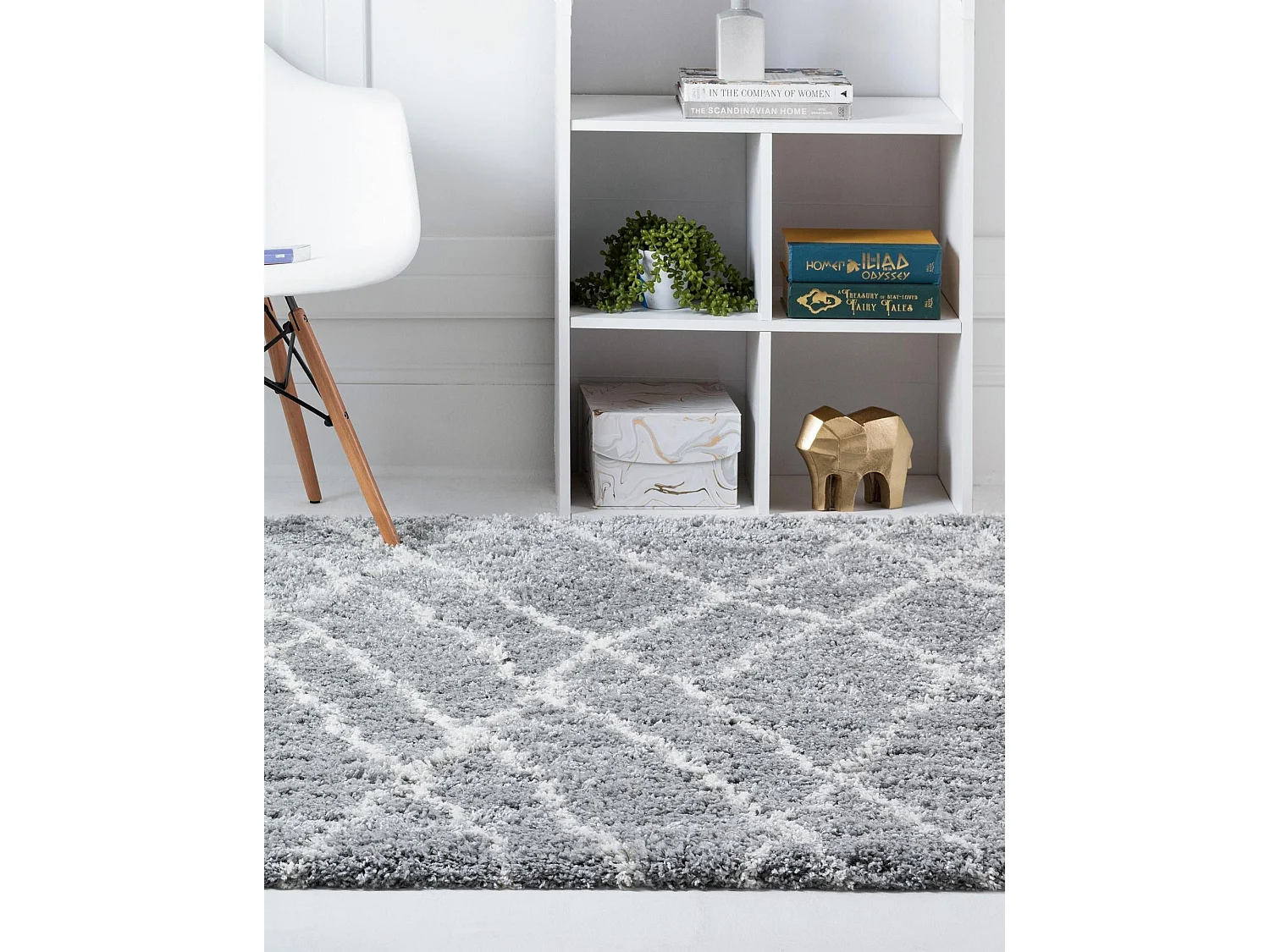 Tapis shaggy 125x125 Gris Lachen Fence