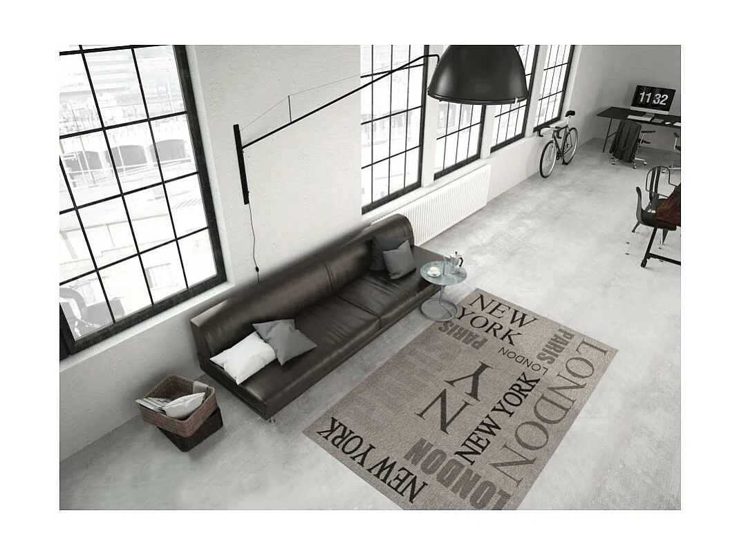 Tapis 110x60cm, design F115A coloris argent - Confort et élégance pour votre intérieur