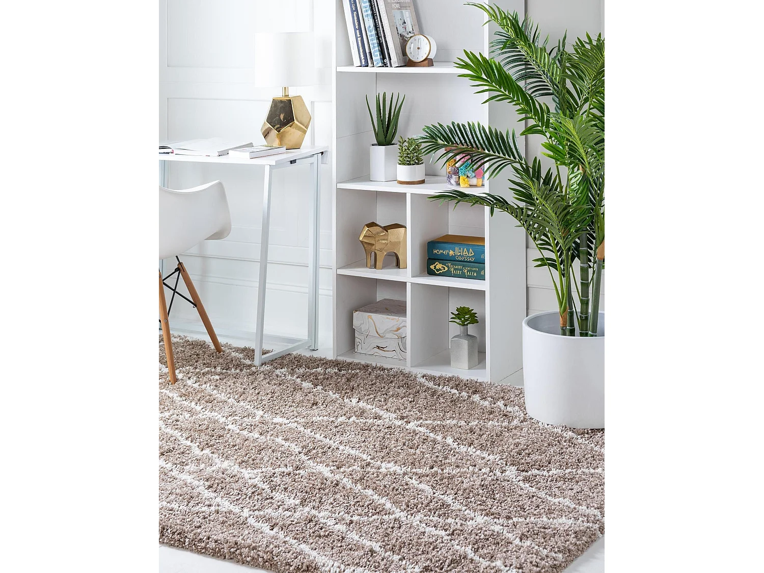 Tappeto Shaggy 62x90 Cachi Lachen Fence