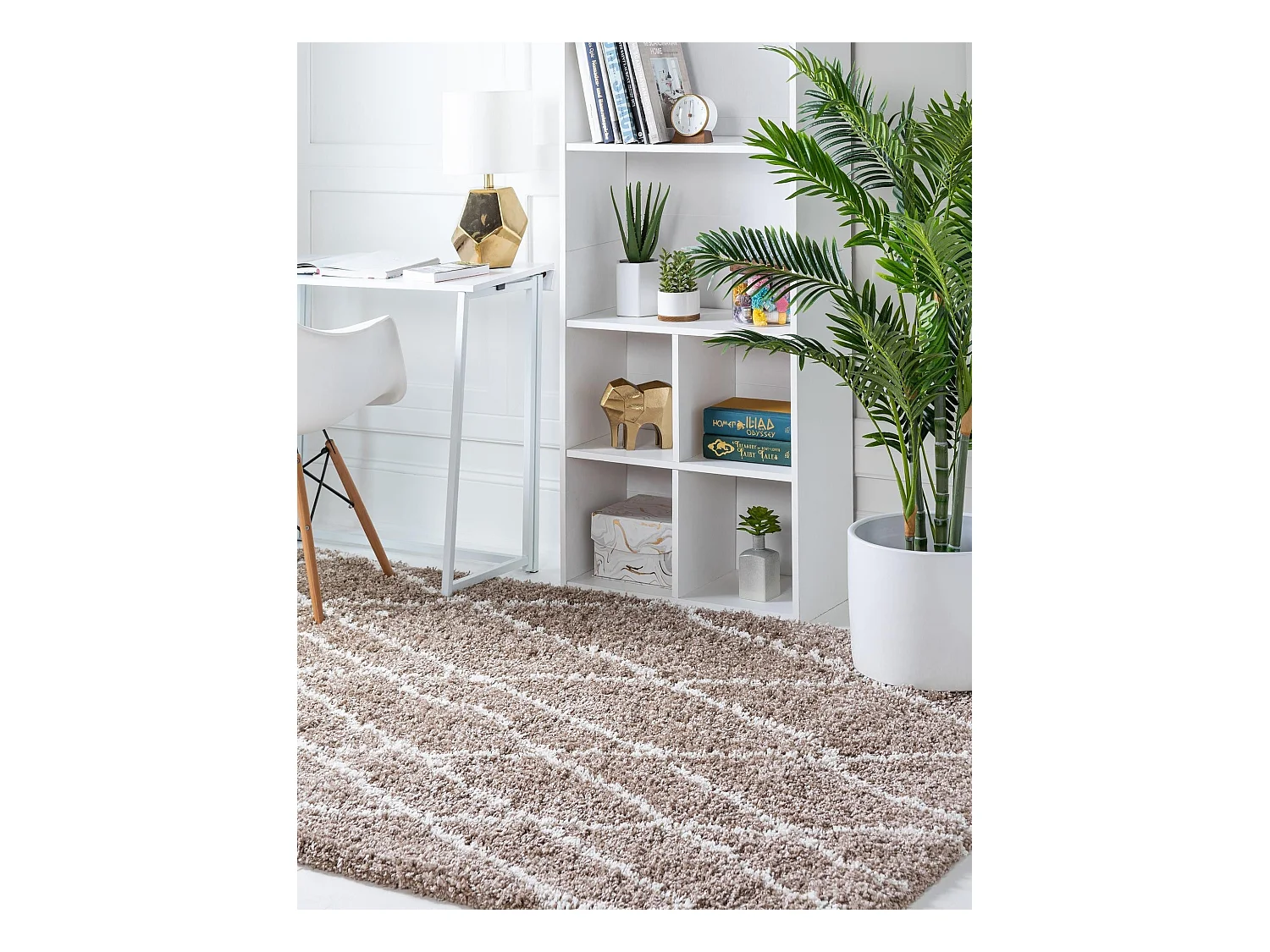 Tappeto Shaggy 62x90 Cachi Lachen Fence