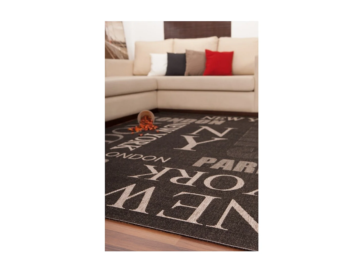 Tapis 170x120cm, design F115A coloris graphite - Confort et élégance pour votre intérieur