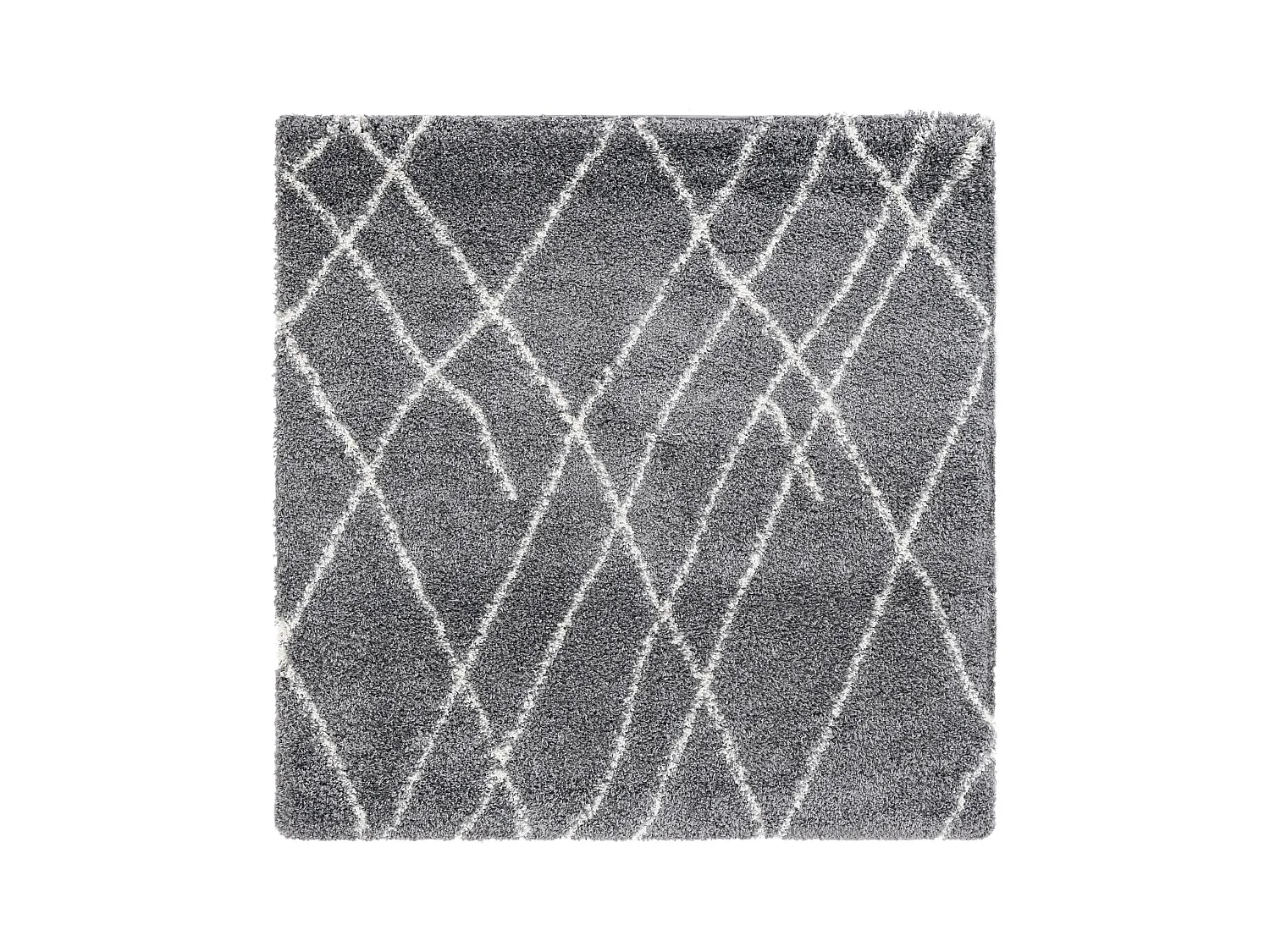 Hoogpolig tapijt 125 x 125 Donkergrijs Lachen Fence