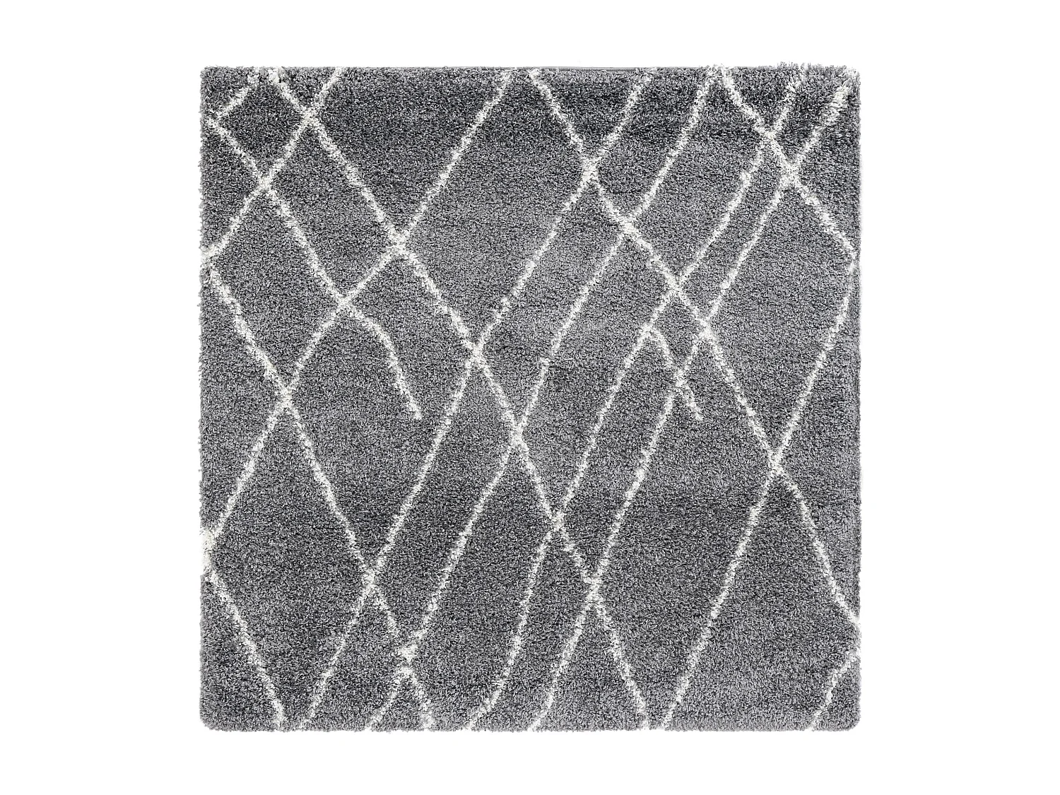 Hoogpolig tapijt 125 x 125 Donkergrijs Lachen Fence