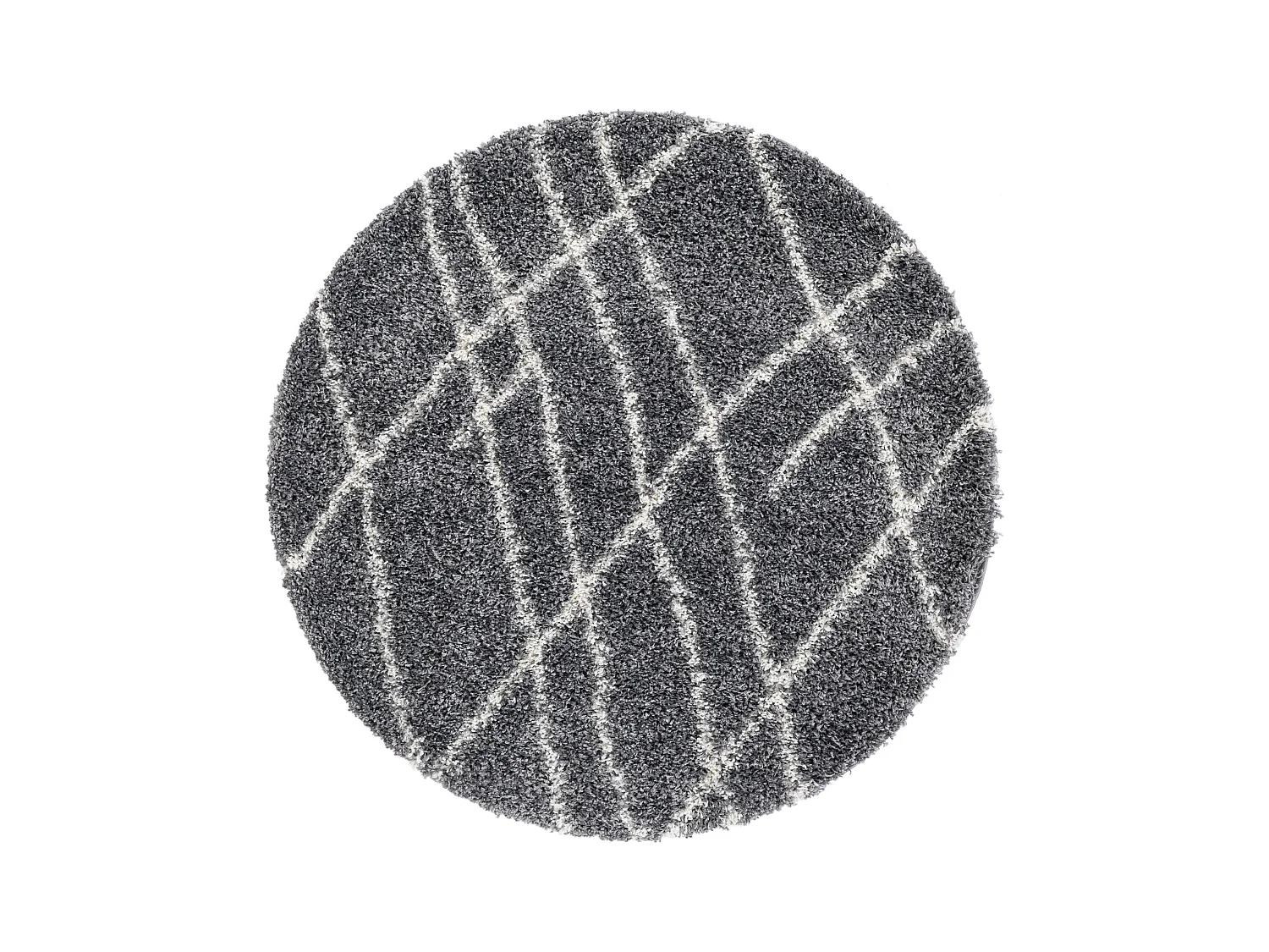 Hoogpolig tapijt 155 x 155 Donkergrijs Lachen Fence