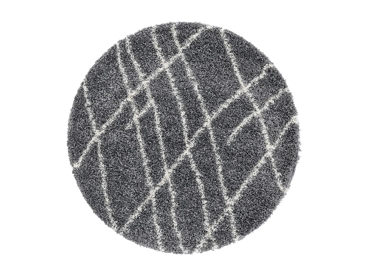 Tappeto Shaggy 155x155 Grigio scuro Lachen Fence