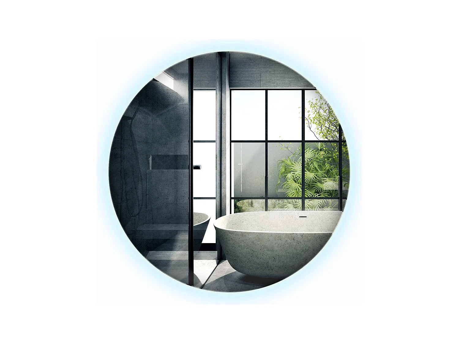 Miroir LED rond pour maquillage 80 cm Lumière froide