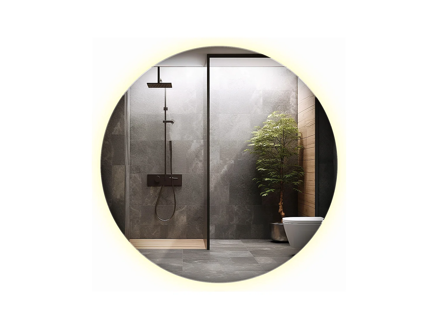 Miroir de salle de bain moderne éclairé par LED 80 cm Lumière neutre