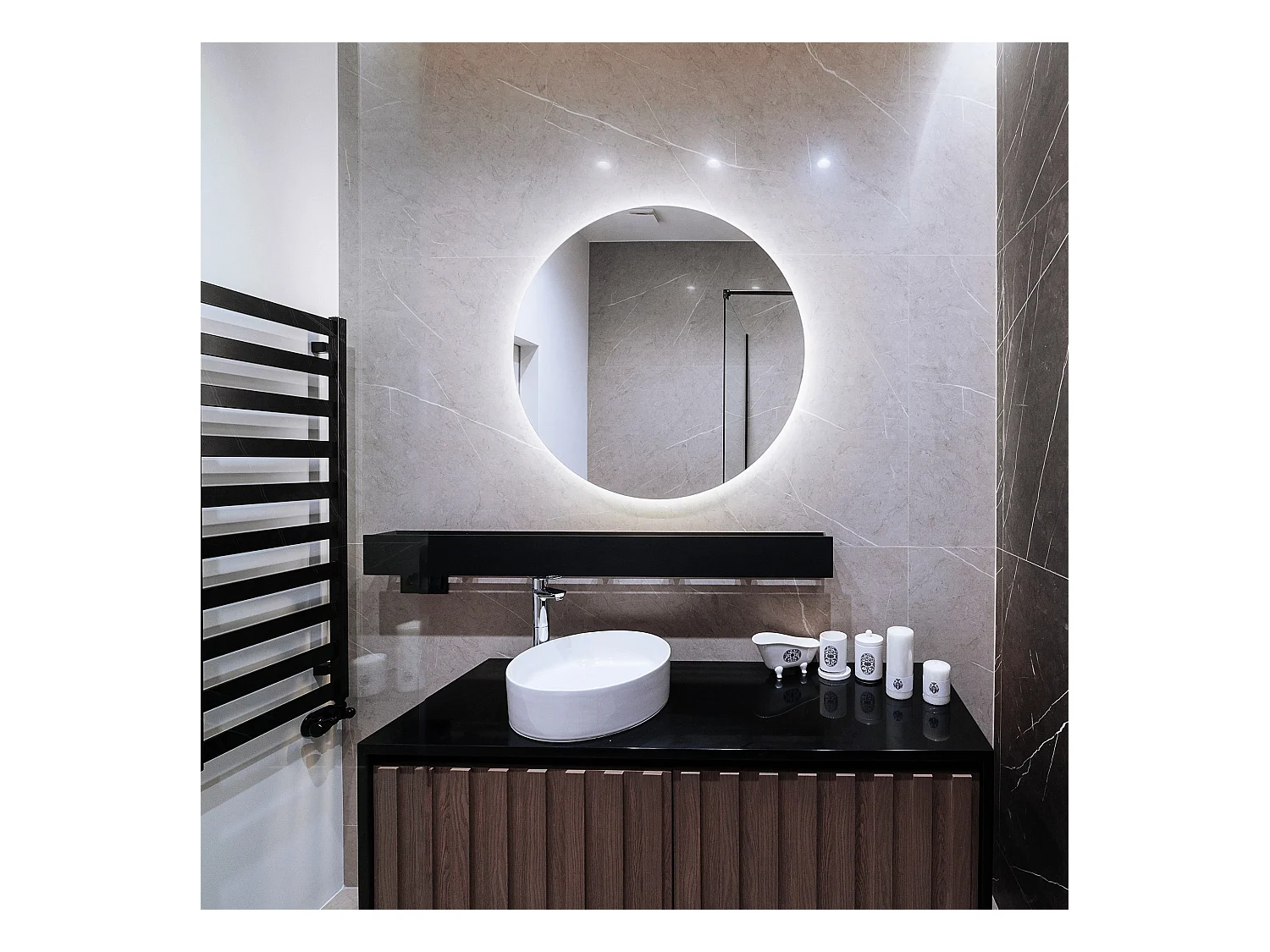 Espejo con iluminación LED para salón dormitorio 90 cm Luz neutra