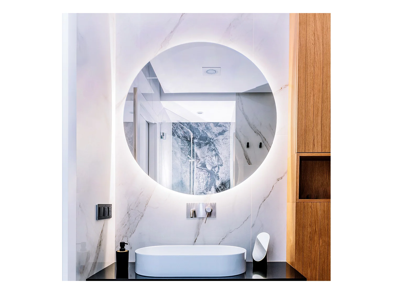 Espejo con iluminación LED para salón dormitorio 90 cm Luz neutra