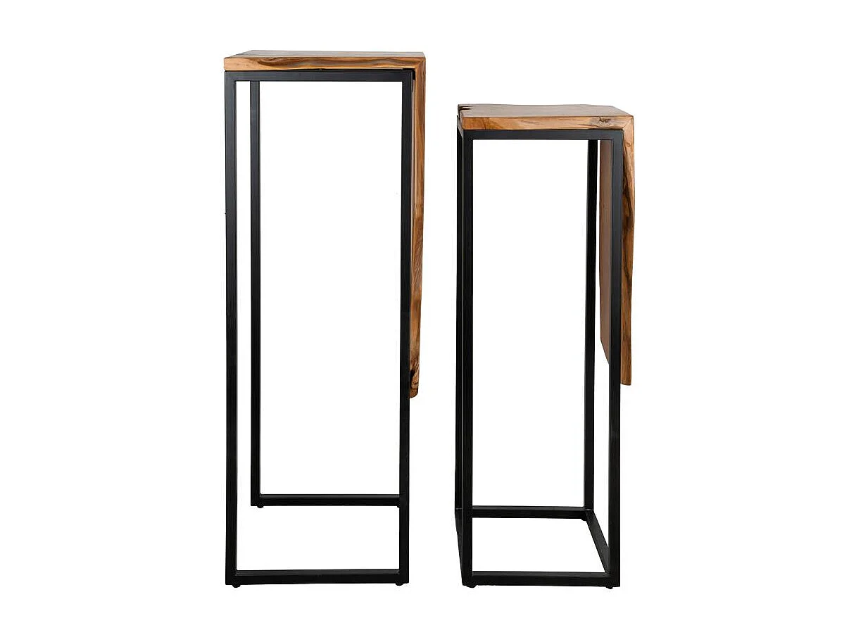 Console en teck et métal - Arden Sellettes gigognes