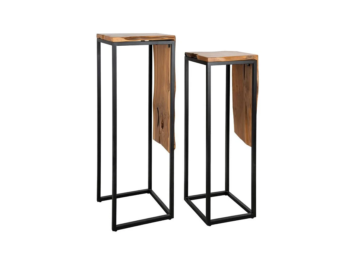 Console en teck et métal - Arden Sellettes gigognes