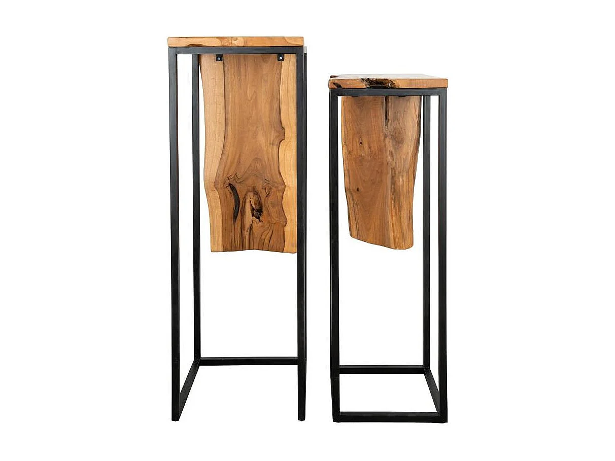 Console en teck et métal - Arden Sellettes gigognes