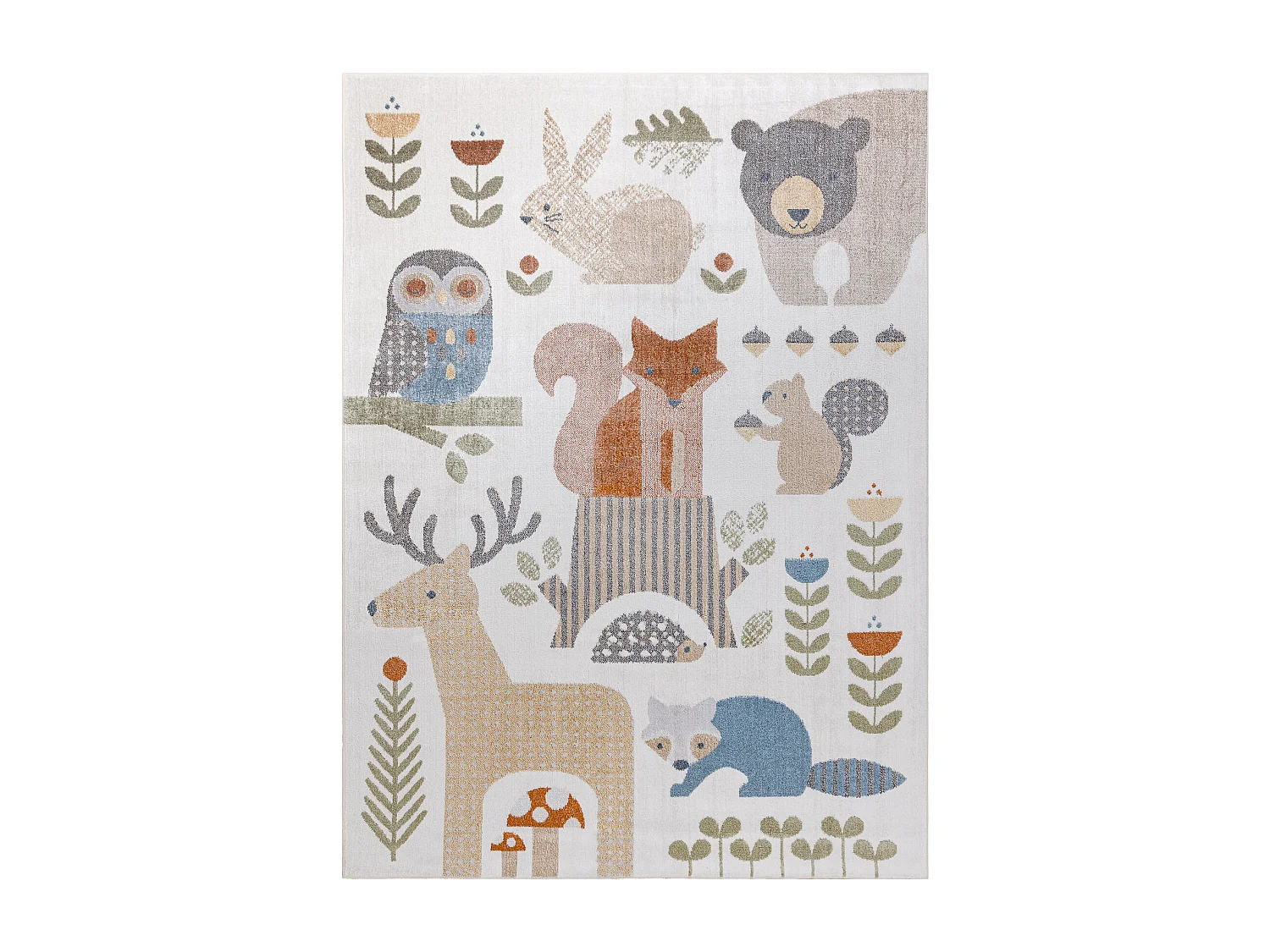 Tapis BONO 8425 Animaux de la forêt crème/marron 160x220 cm