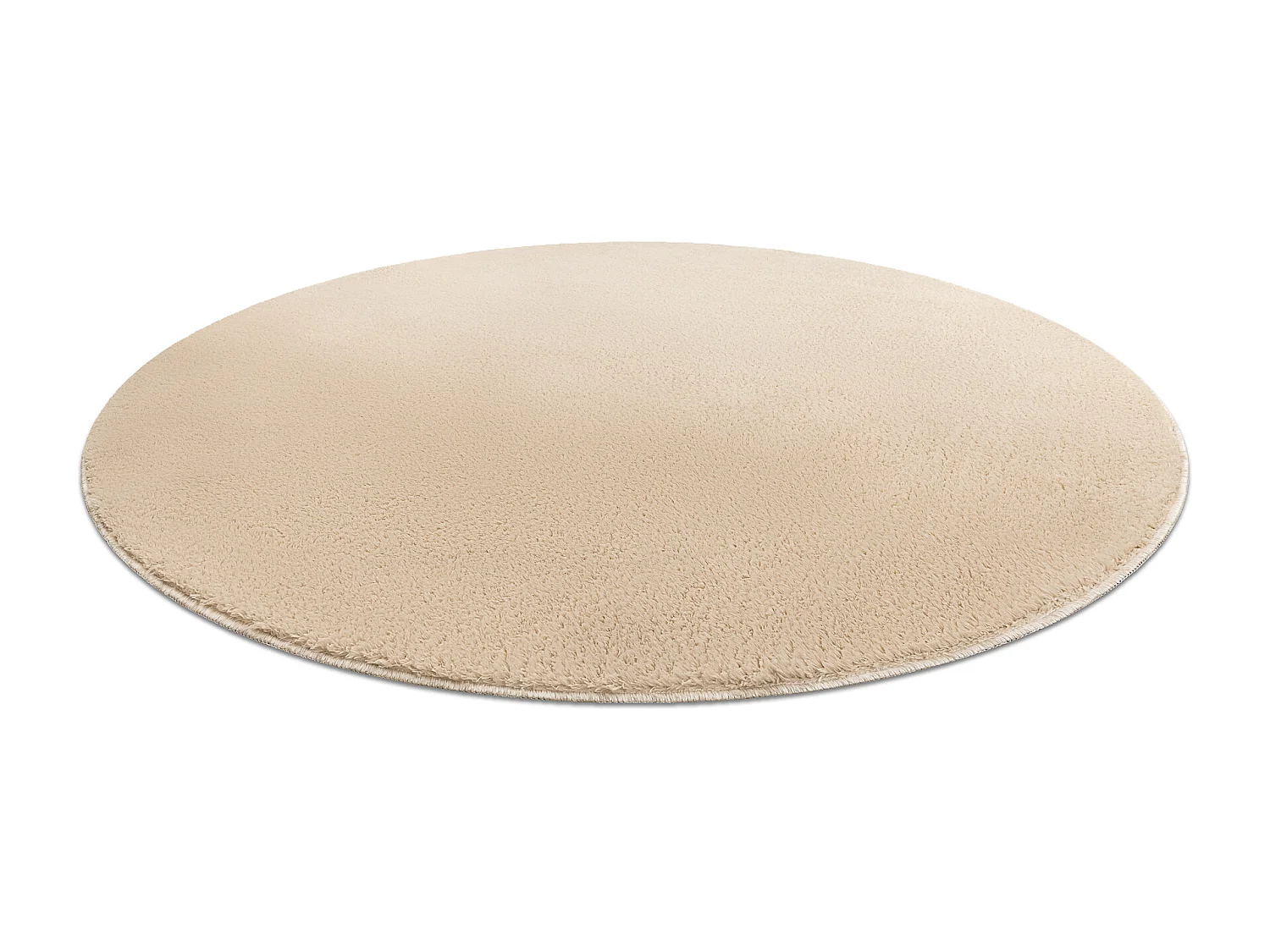 Tapis de lavage moderne LINDO cercle beige, antidérapant, shaggy cercle 120 cm