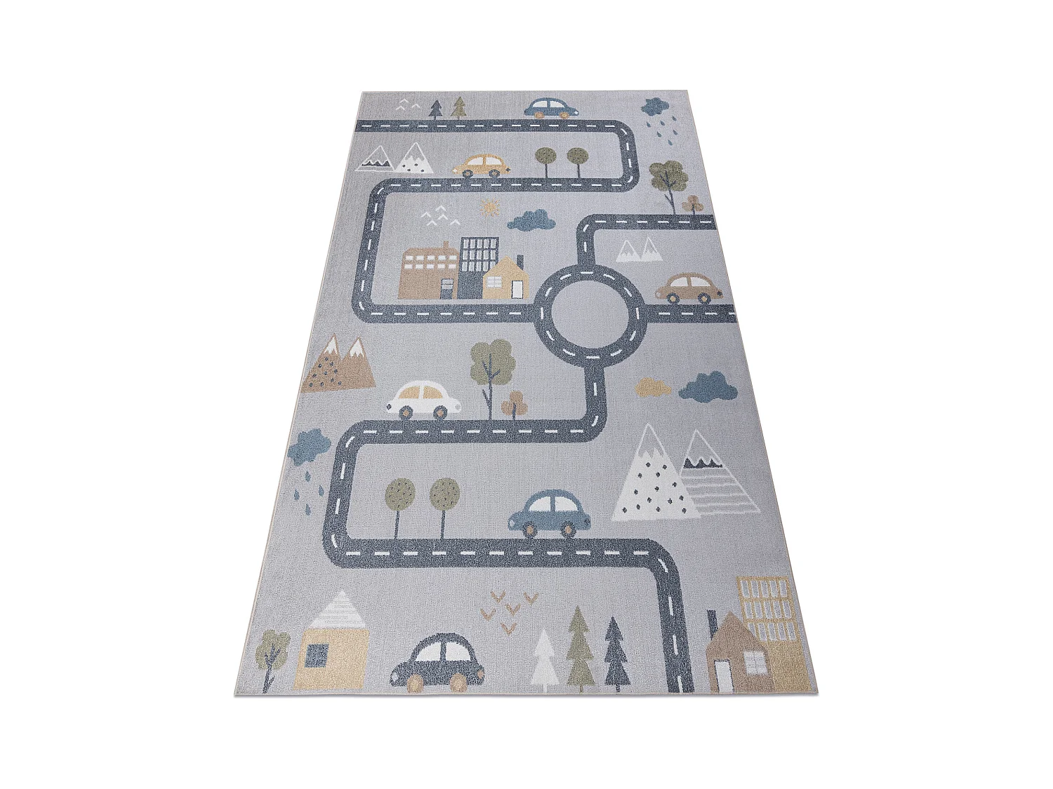 Tapis BONO 726 rue, ville gris clair / crème 180x270 cm