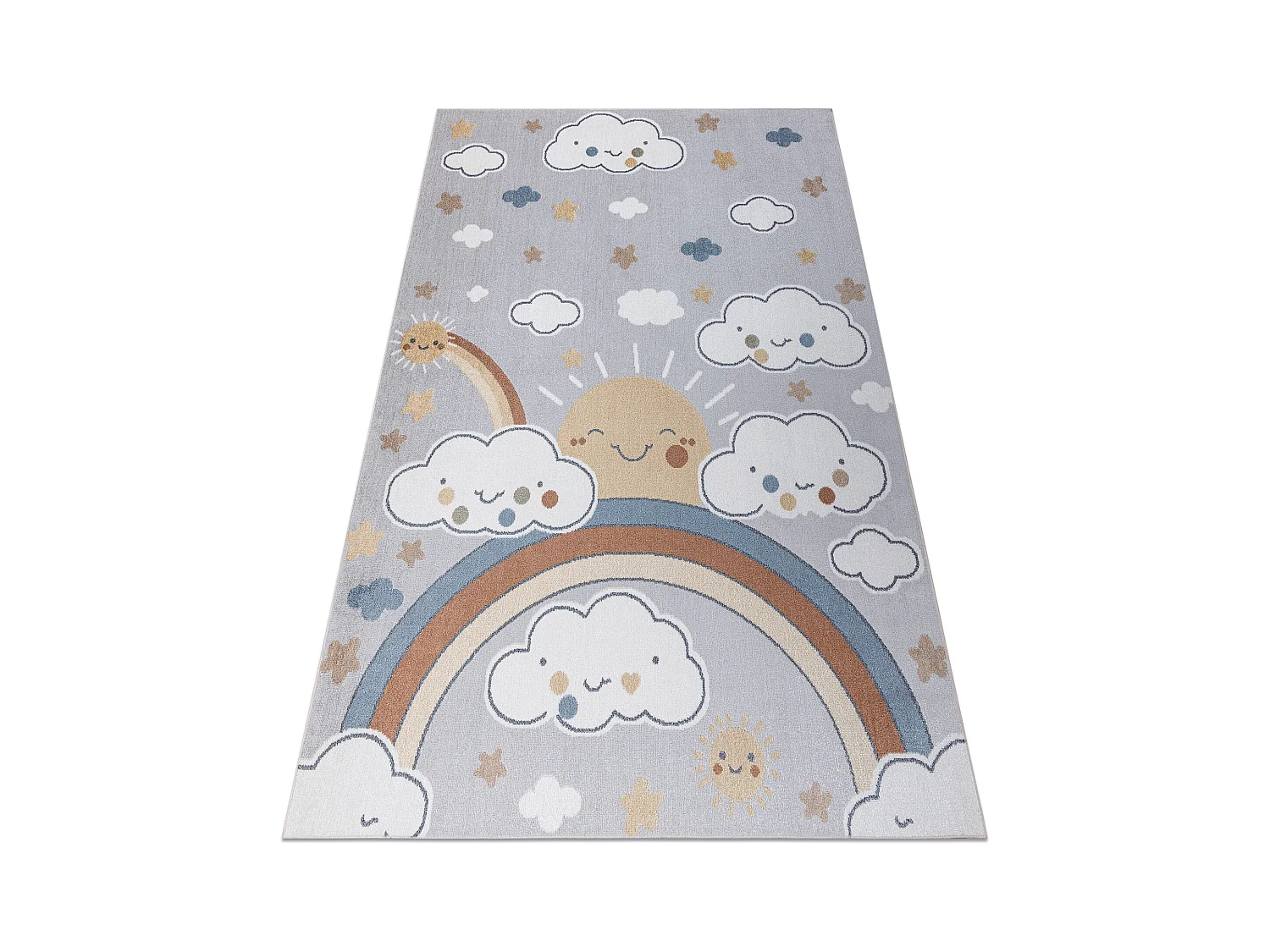 Teppich BONO 8437 Wolken, Himmel, hellgrau / Creme 200x290 cm