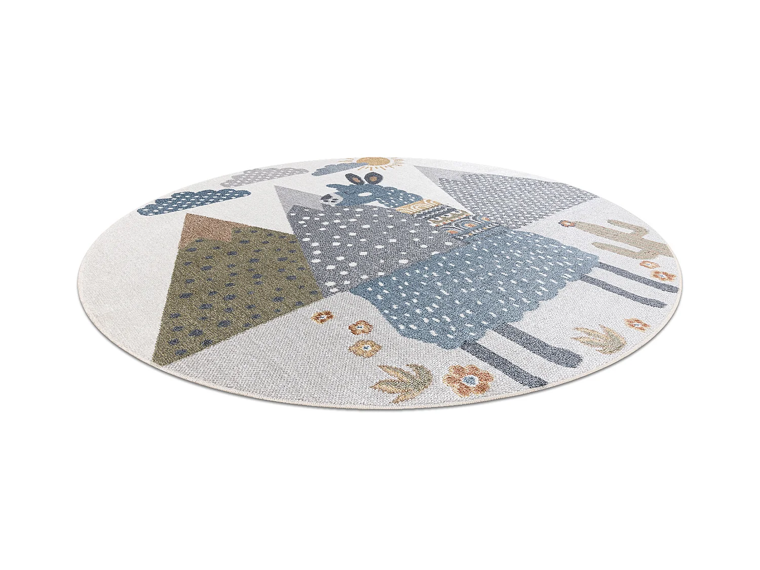 Tapijt BONO 8275 cirkel Lama crème / lichtgrijs cercle 100 cm