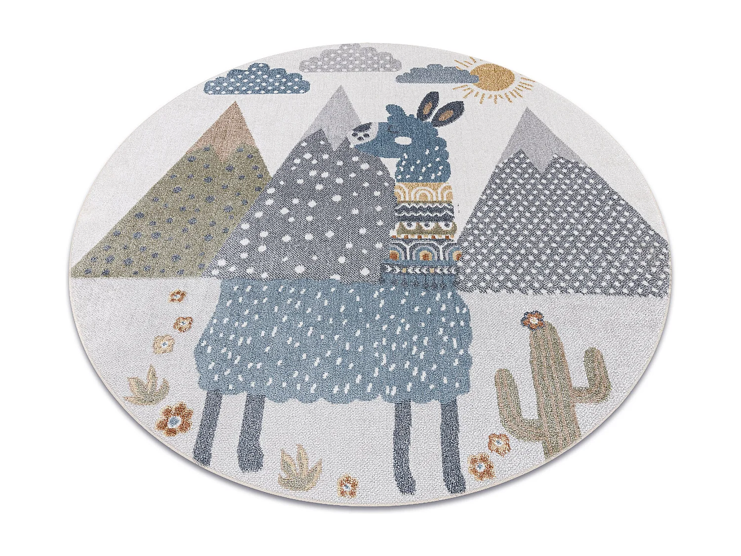 Tapis BONO 8275 cercle Lama crème / gris clair cercle 100 cm