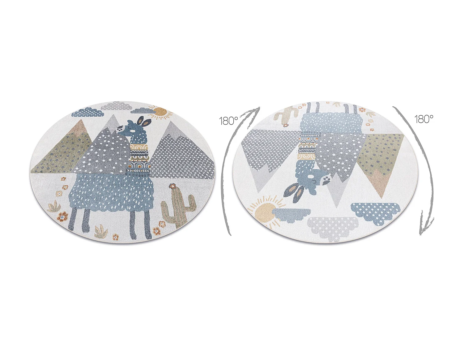 Tapis BONO 8275 cercle Lama crème / gris clair cercle 100 cm