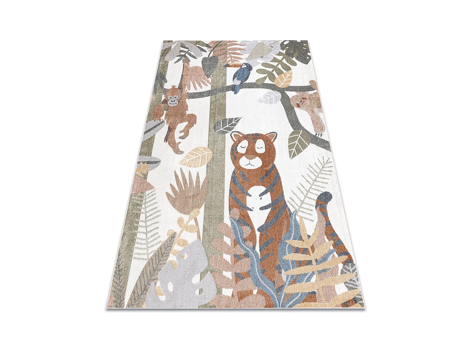 Tapis BONO 8426 Jungle, animaux sauvages crème / or foncé 180x270 cm