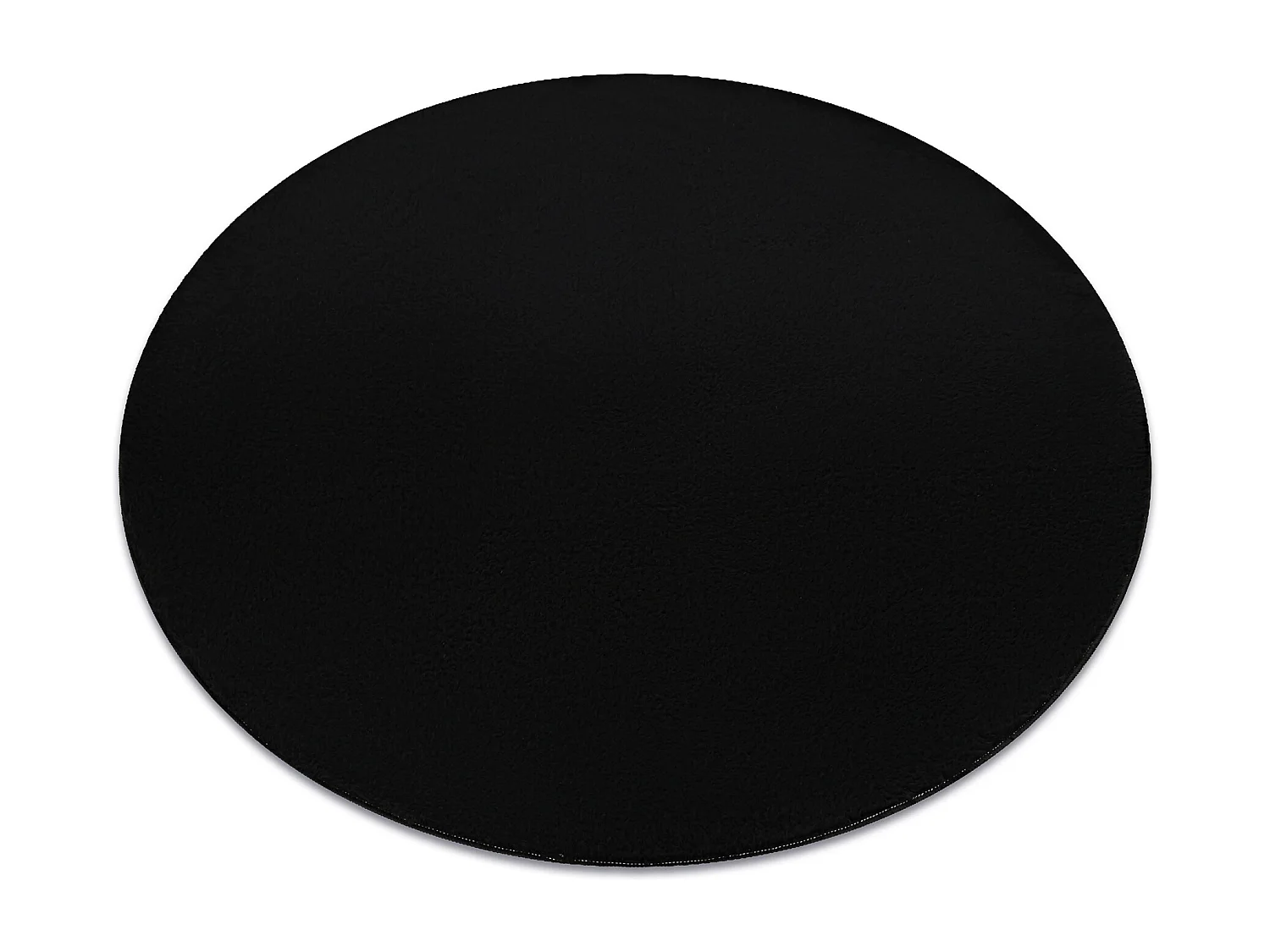 Tappeto da lavaggio moderno LINDO cerchio nero, antiscivolo, a pelo lu cercle 80 cm