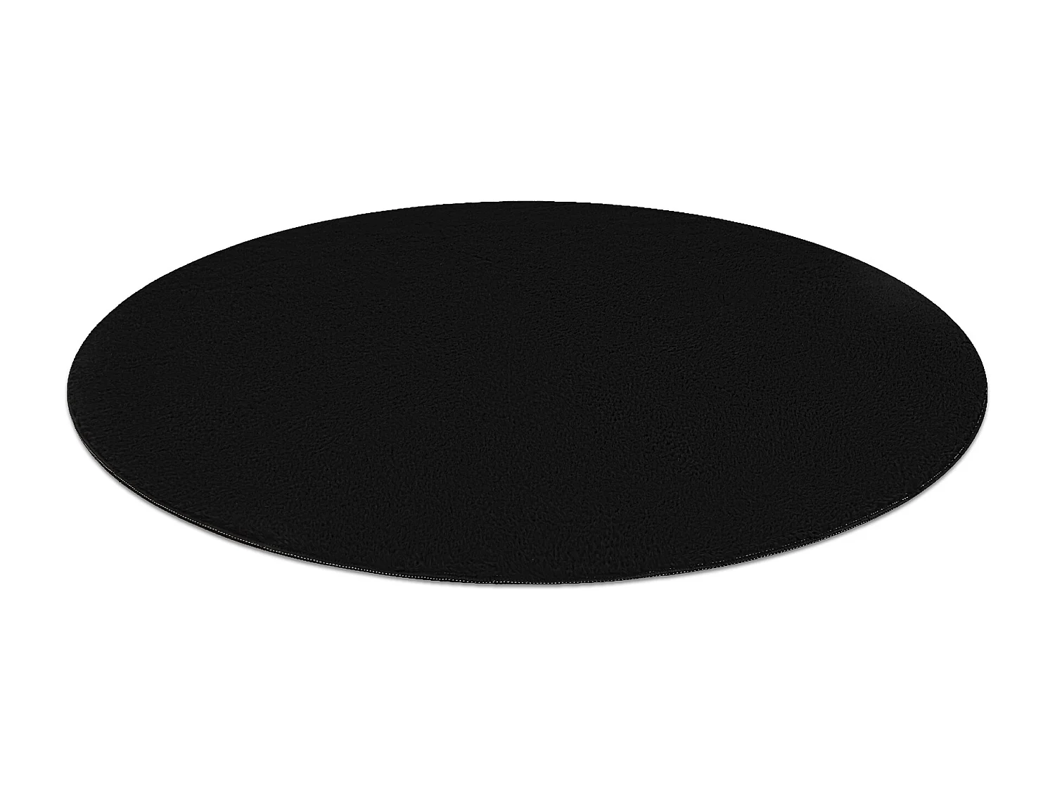 Tappeto da lavaggio moderno LINDO cerchio nero, antiscivolo, a pelo lu cercle 80 cm