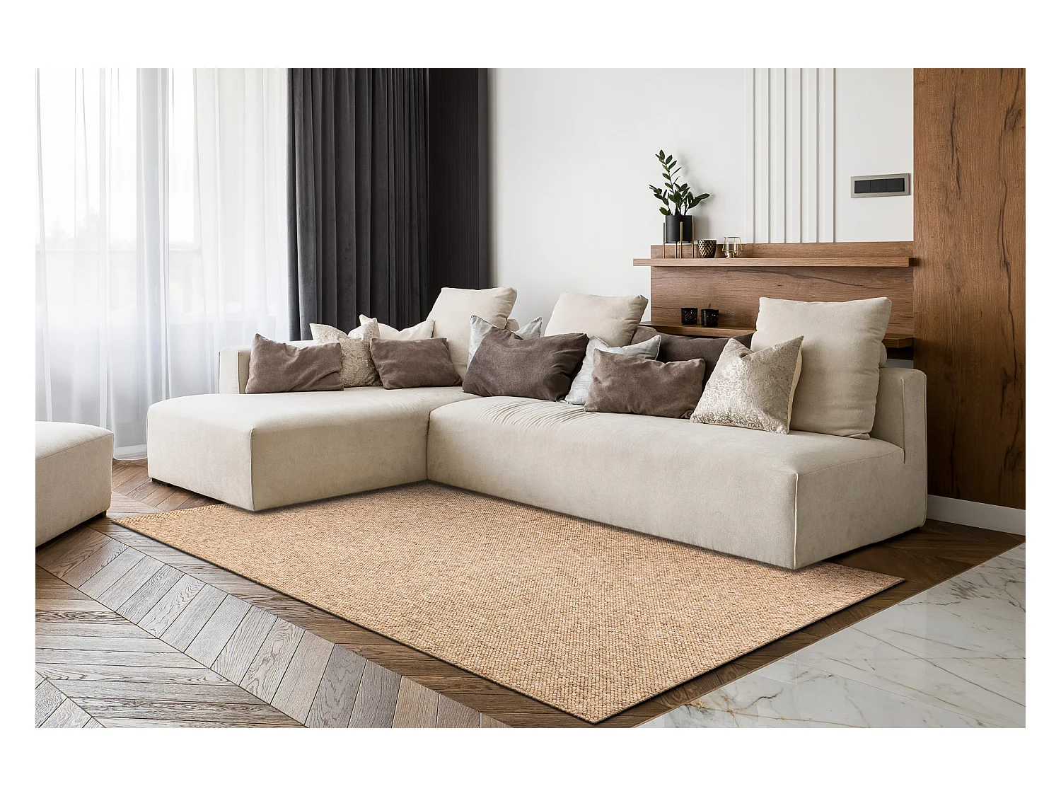 Tapis CASABLANCA LAVABLE 71511050 beige - lavable, mélangé, bouclé 80x150 cm