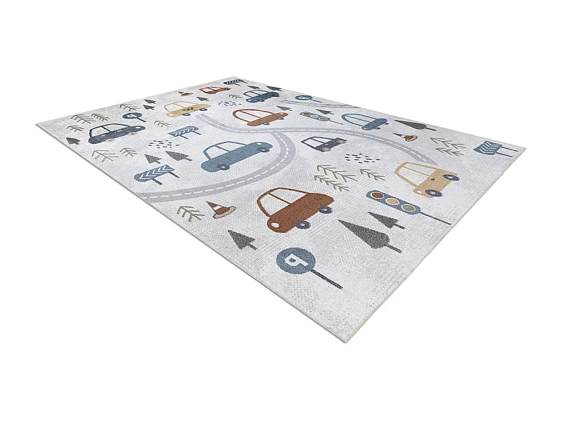 Tapis BONO 8436 Voitures, rue crème / gris clair 80x150 cm
