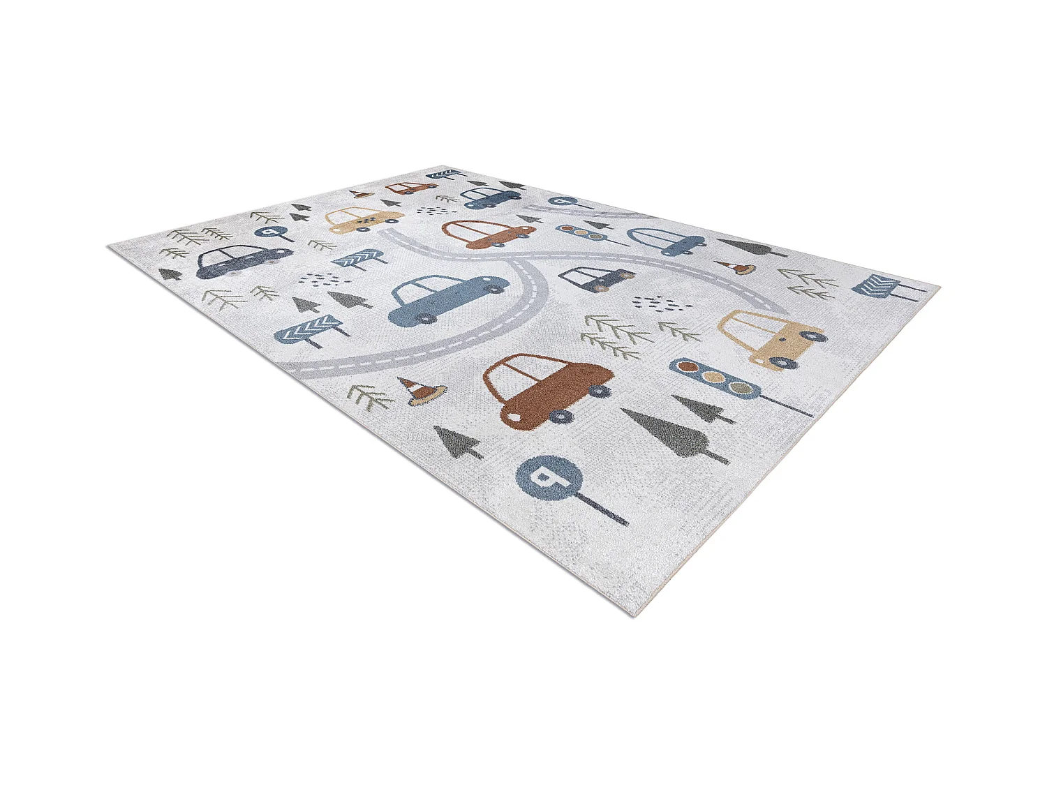 Tapis BONO 8436 Voitures, rue crème / gris clair 80x150 cm