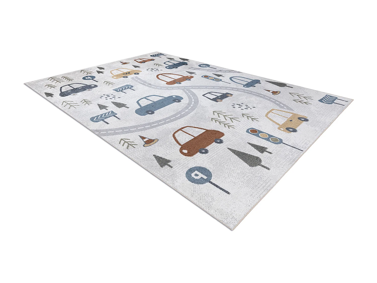 Tapis BONO 8436 Voitures, rue crème / gris clair 80x150 cm