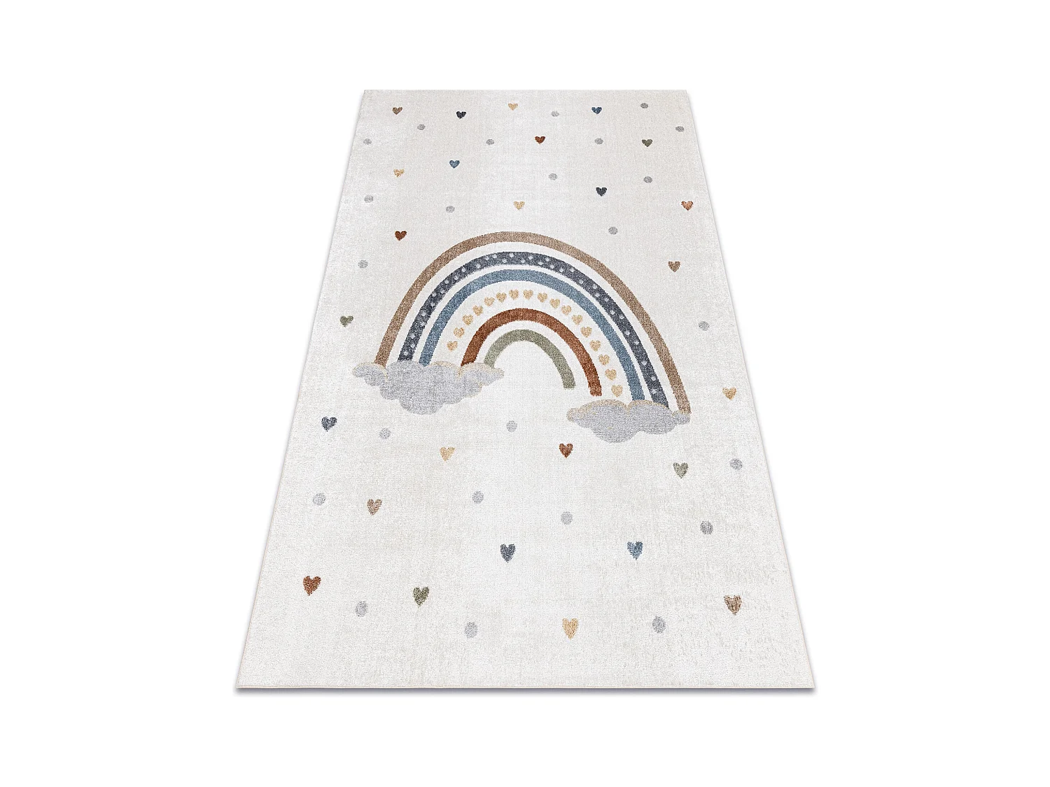 Tapis BONO 724 ARC-EN-CIEL, COEUR crème / gris clair 120x170 cm