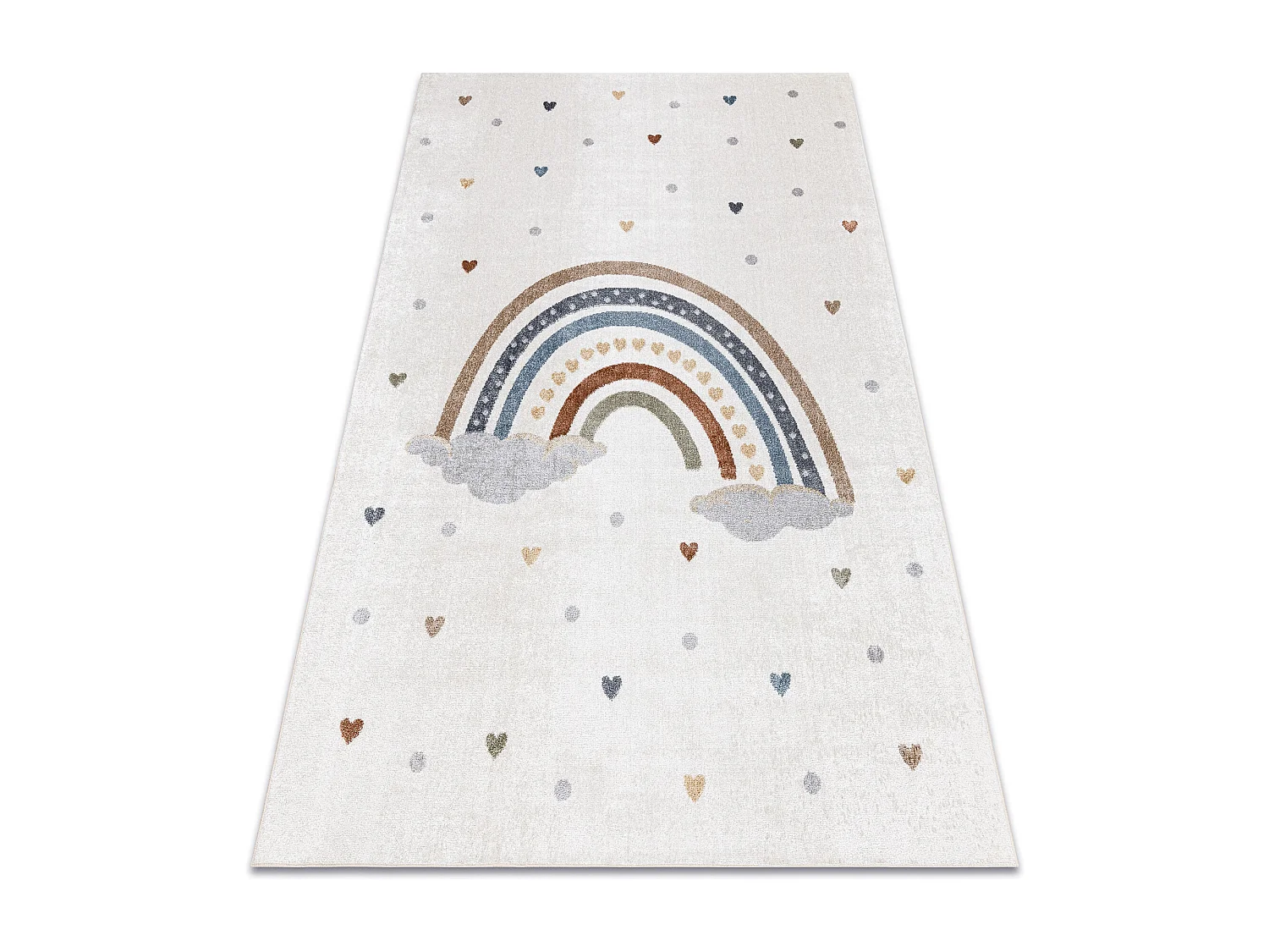 Tapis BONO 724 ARC-EN-CIEL, COEUR crème / gris clair 120x170 cm
