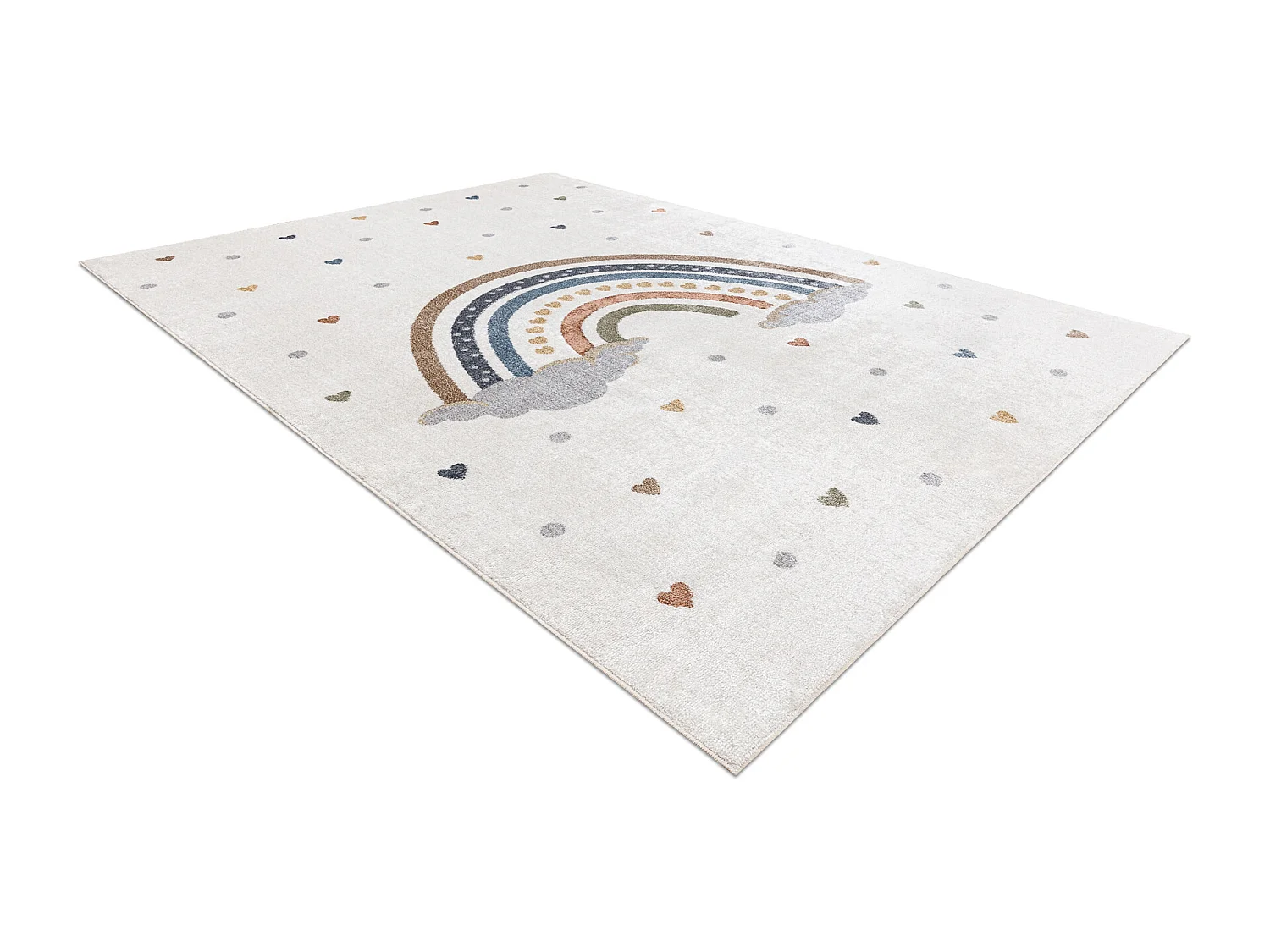 Tapis BONO 724 ARC-EN-CIEL, COEUR crème / gris clair 120x170 cm