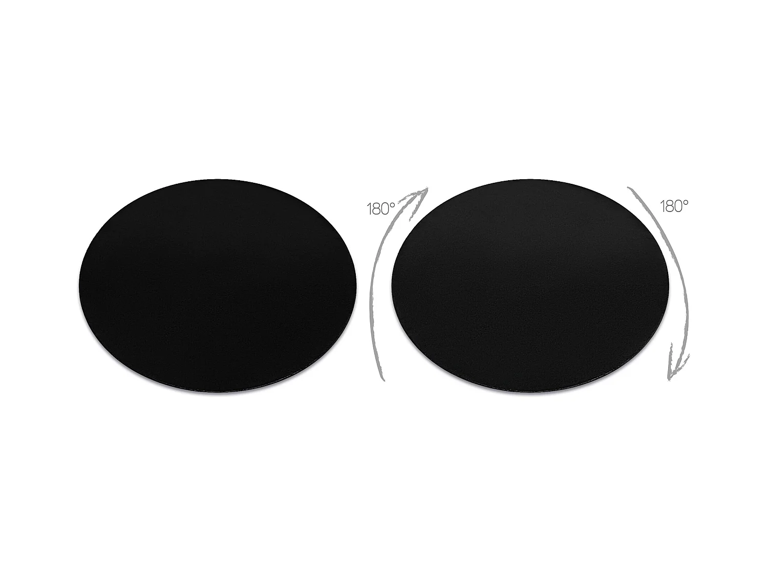 Dywan LINDO koło czarny do prania, antypoślizgowy, Shaggy cercle 60 cm