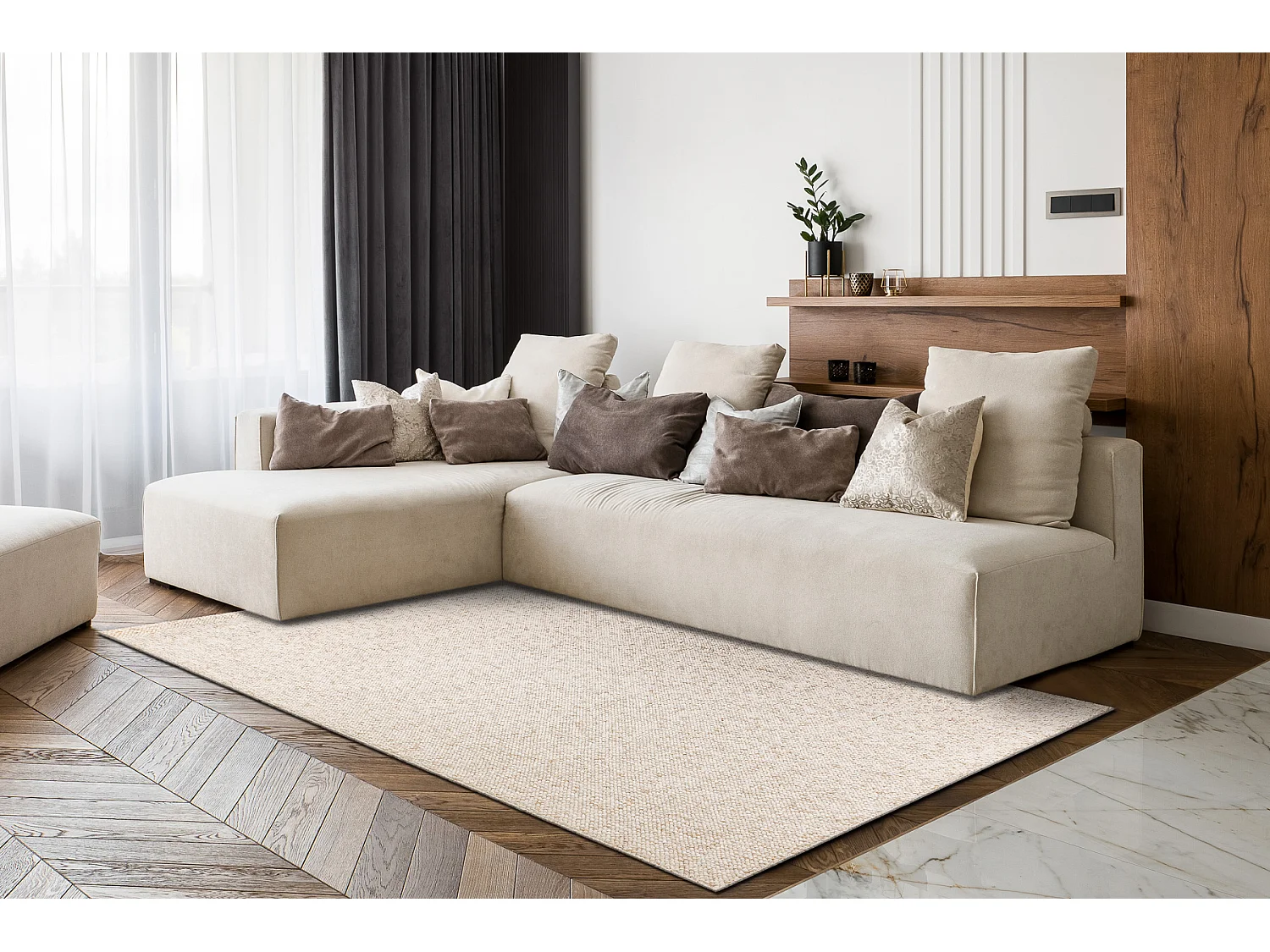 Tapis CASABLANCA LAVABLE 71511056 crème - lavable, mélangé, bouclé 160x230 cm