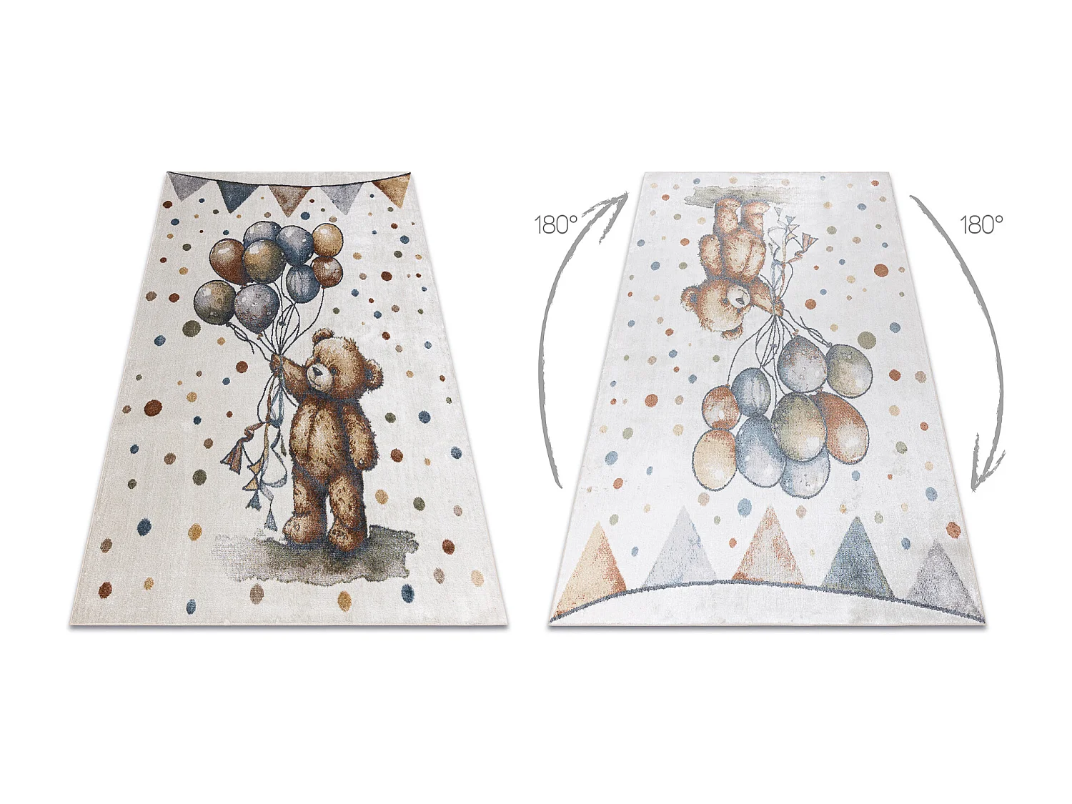 Tapis BONO 9614 Ours, des ballons crème / gris clair 140x190 cm