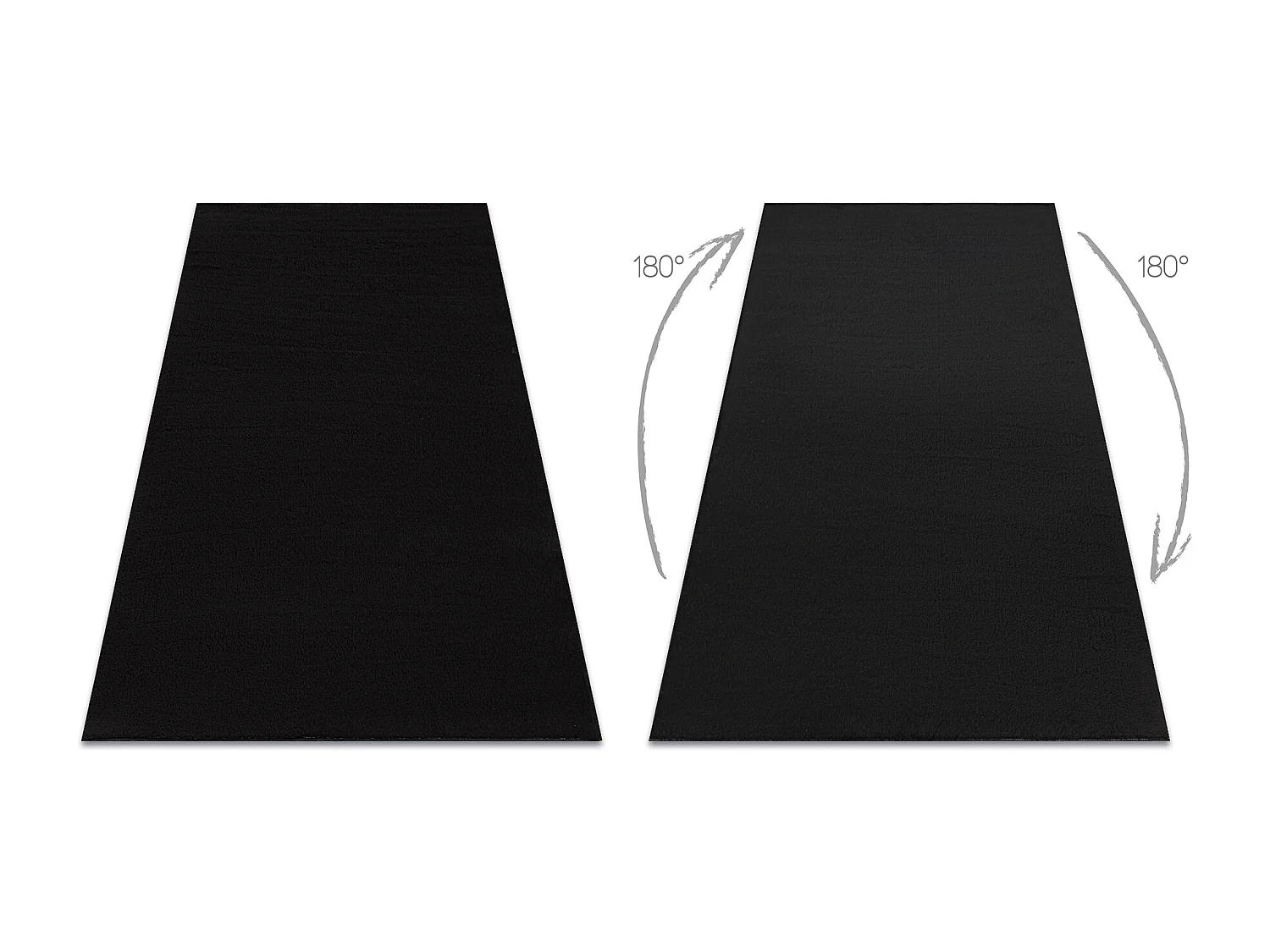 Alfombra de lavado moderna LINDO negro, antideslizante, peluda 60x100 cm