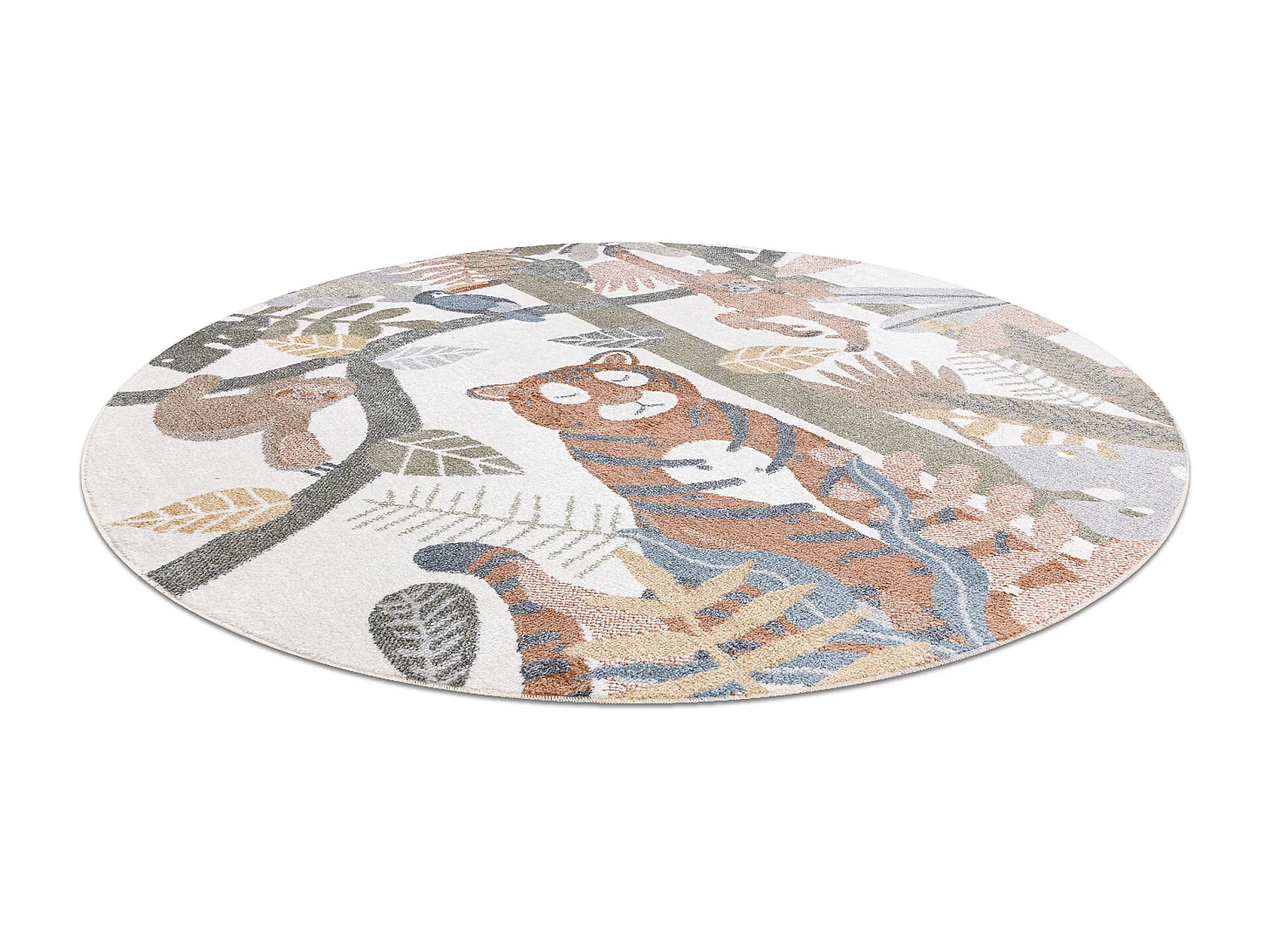 Tapete BONO 8426 círculo Selva, animais selvagens creme / ouro escuro cercle 140 cm