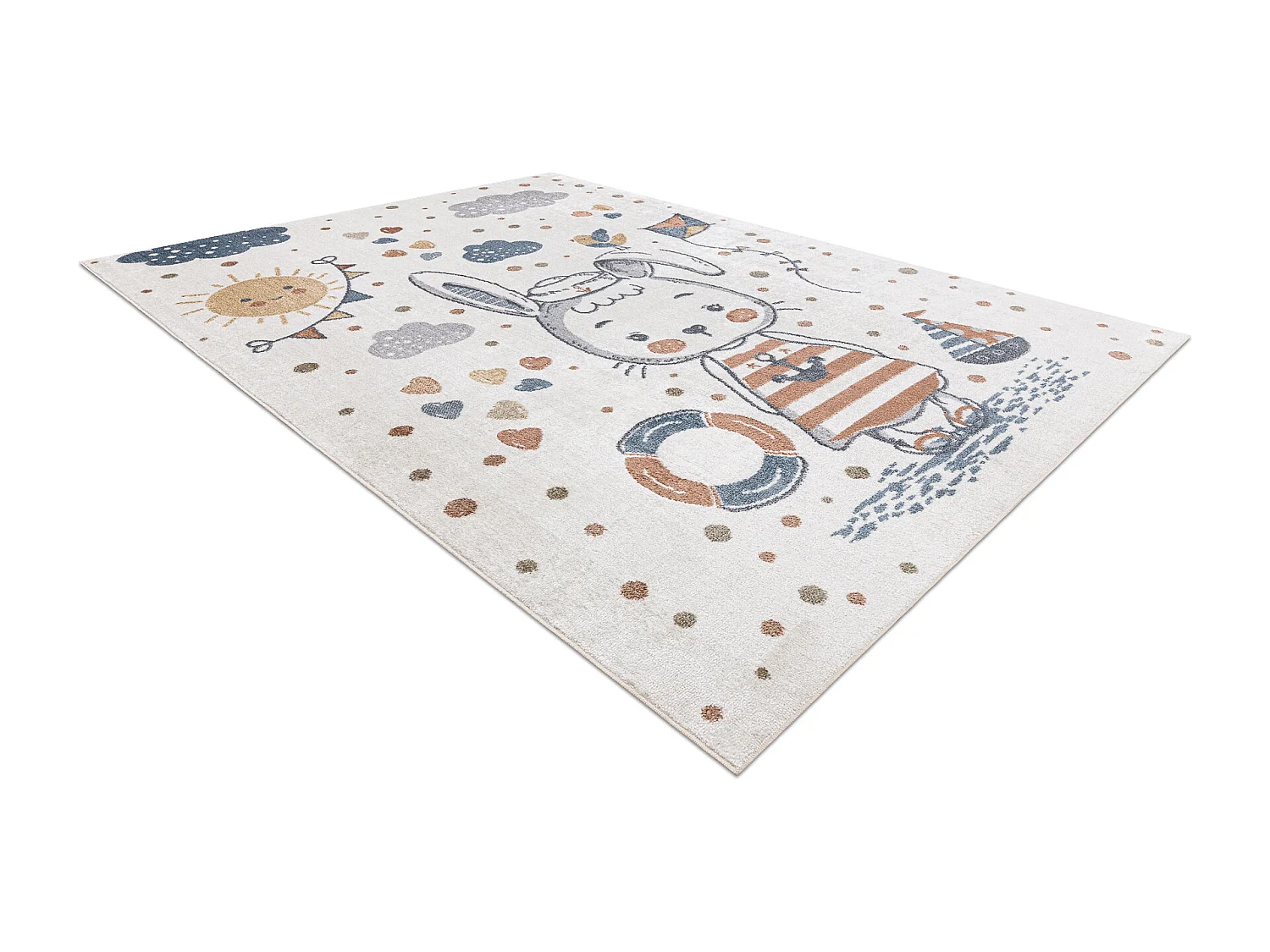 Tapijt BONO 8441 konijn matroos room / blauw 140x190 cm