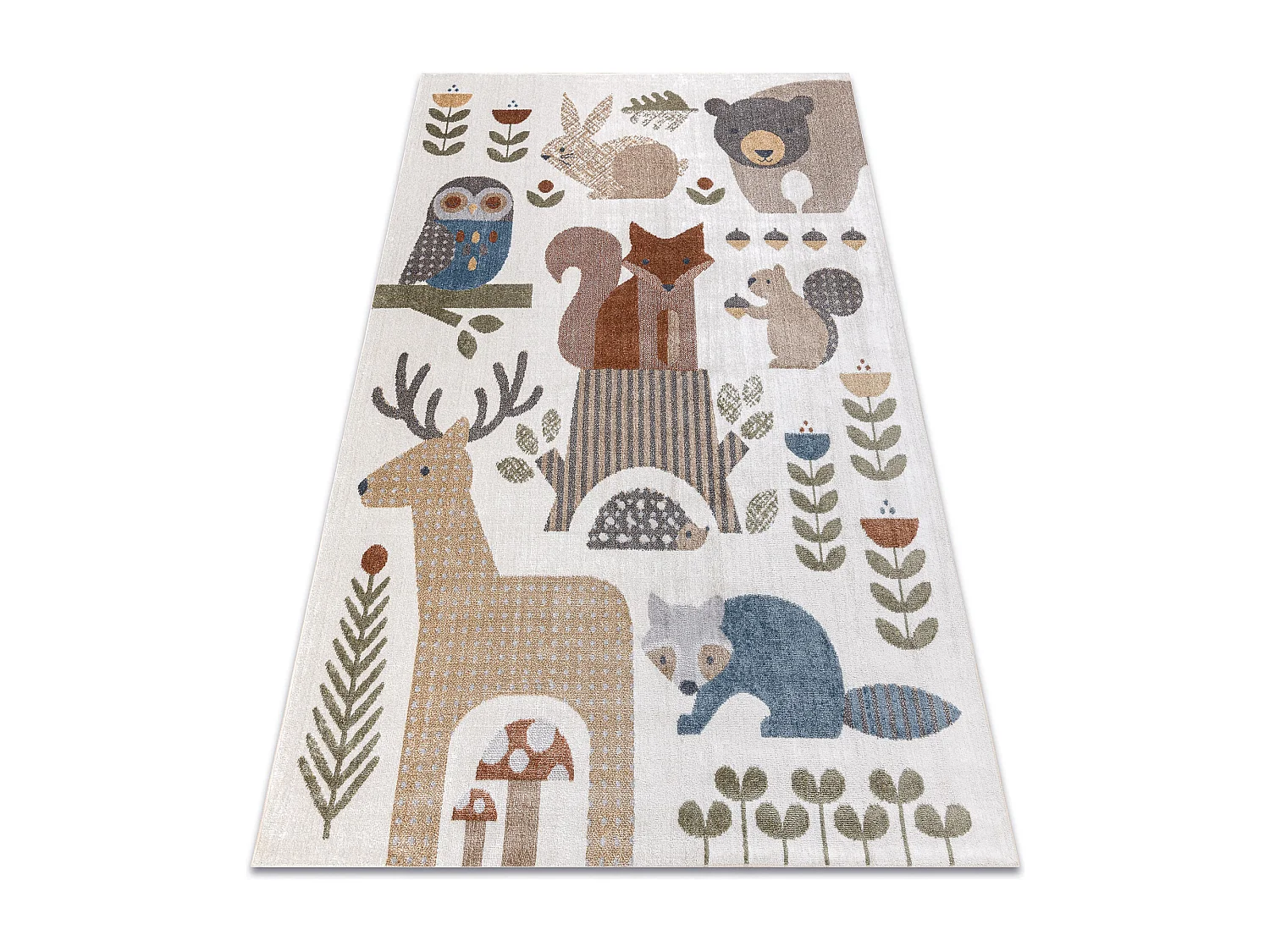 Tapijt BONO 8425 Bosdieren crème/bruin 80x150 cm